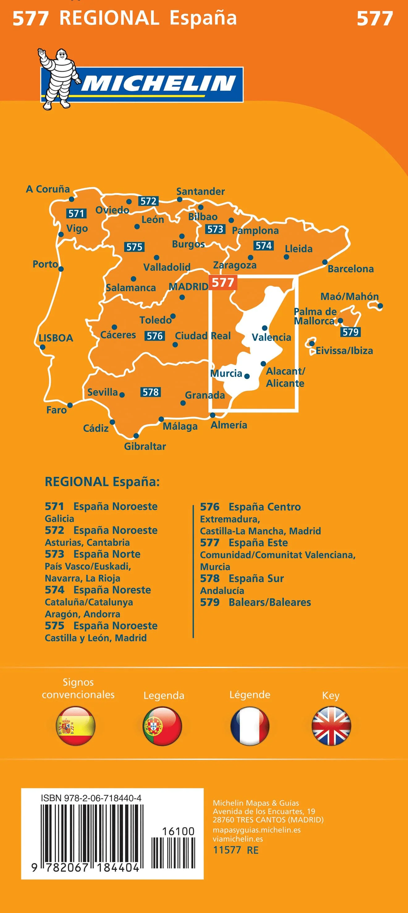 Spain Eastern - Valencia, Murcia Michelin Map 577 - Image 2