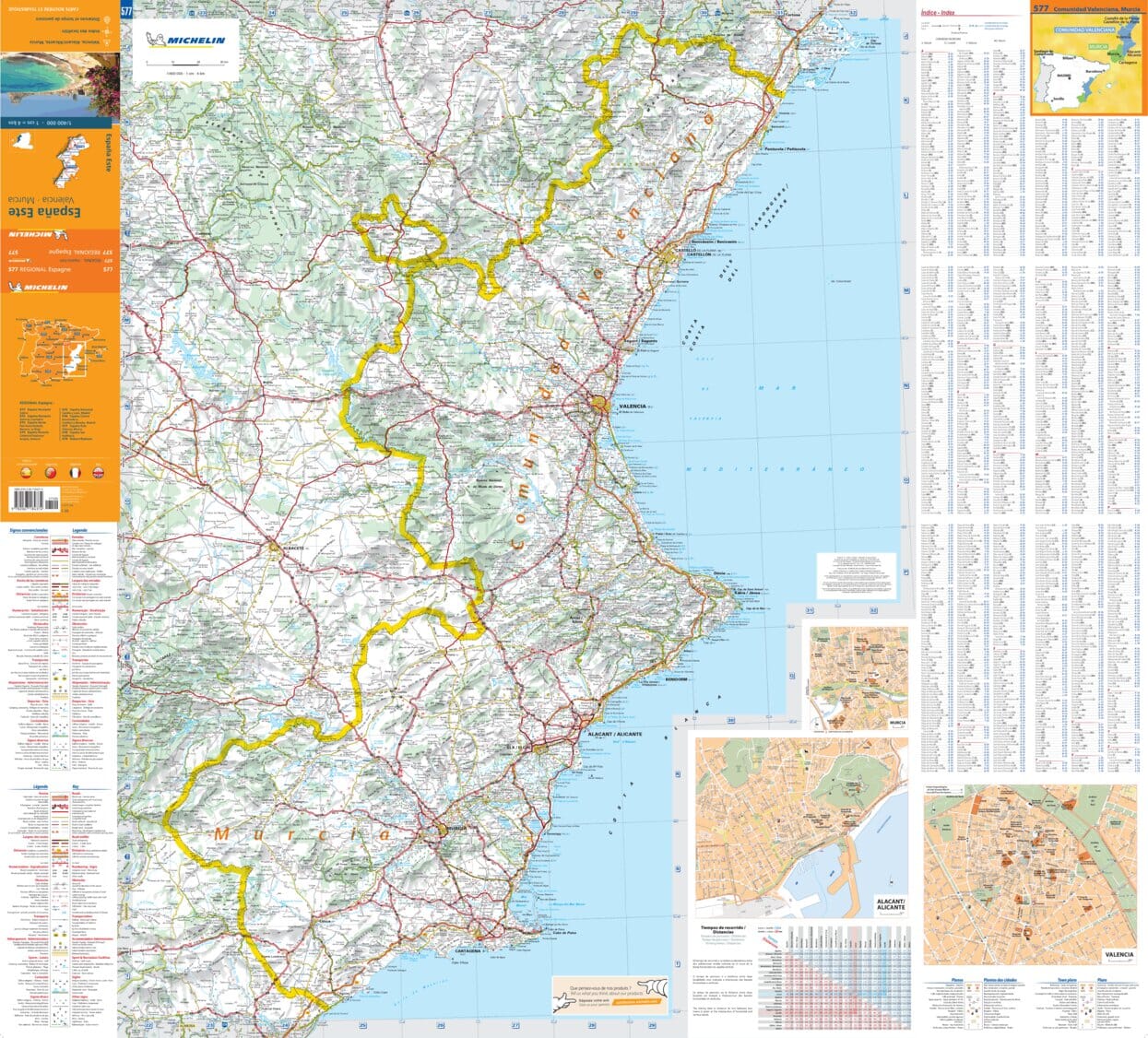 Spain Eastern - Valencia, Murcia Michelin Map 577 - Image 3