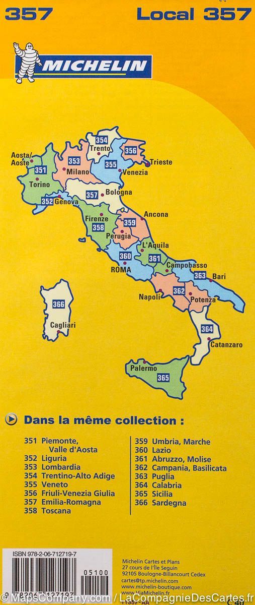 Italy Emilia Romagna Michelin Map 357 - Image 2