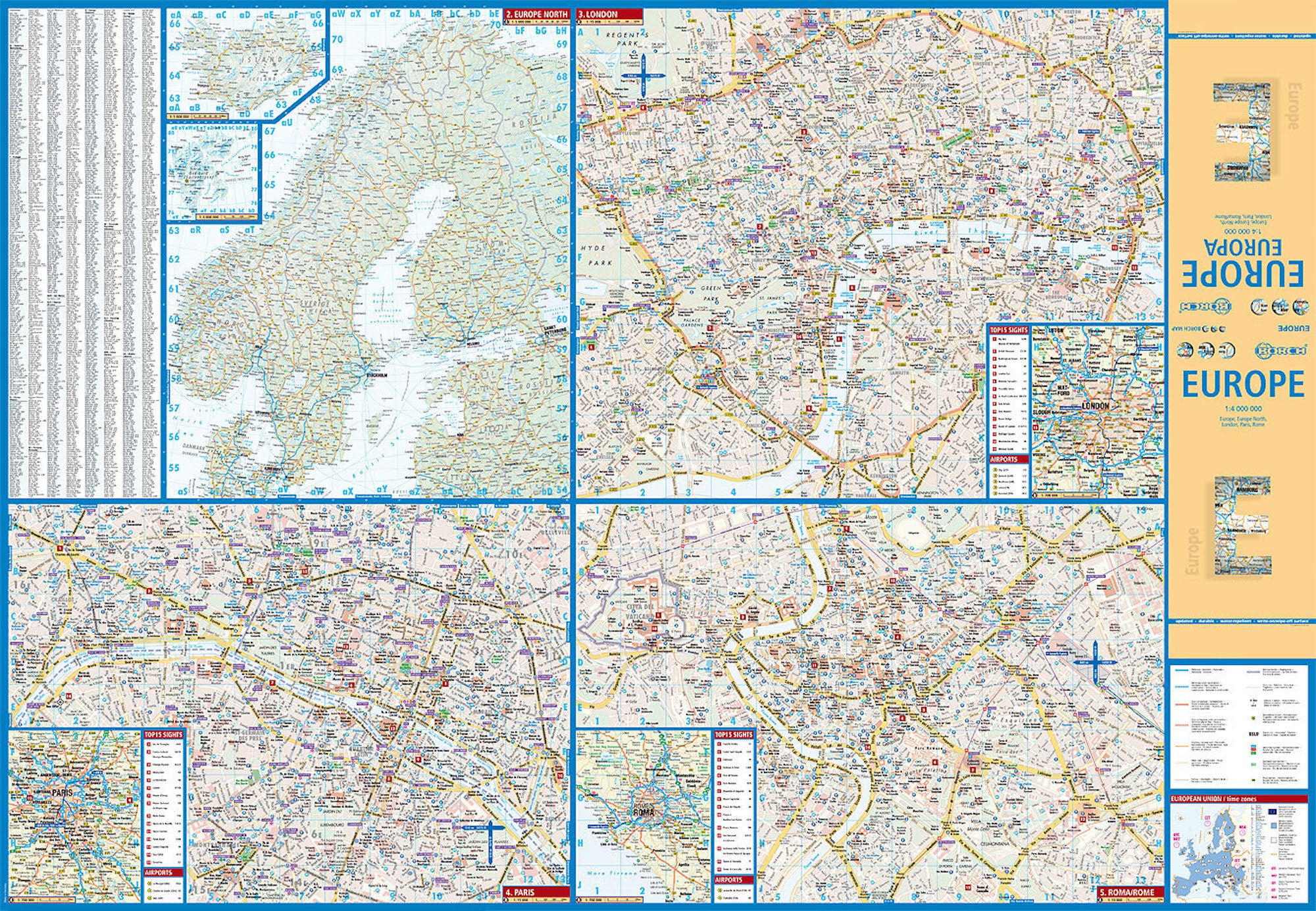 Europe Borch Folded Laminated Map - Image 2