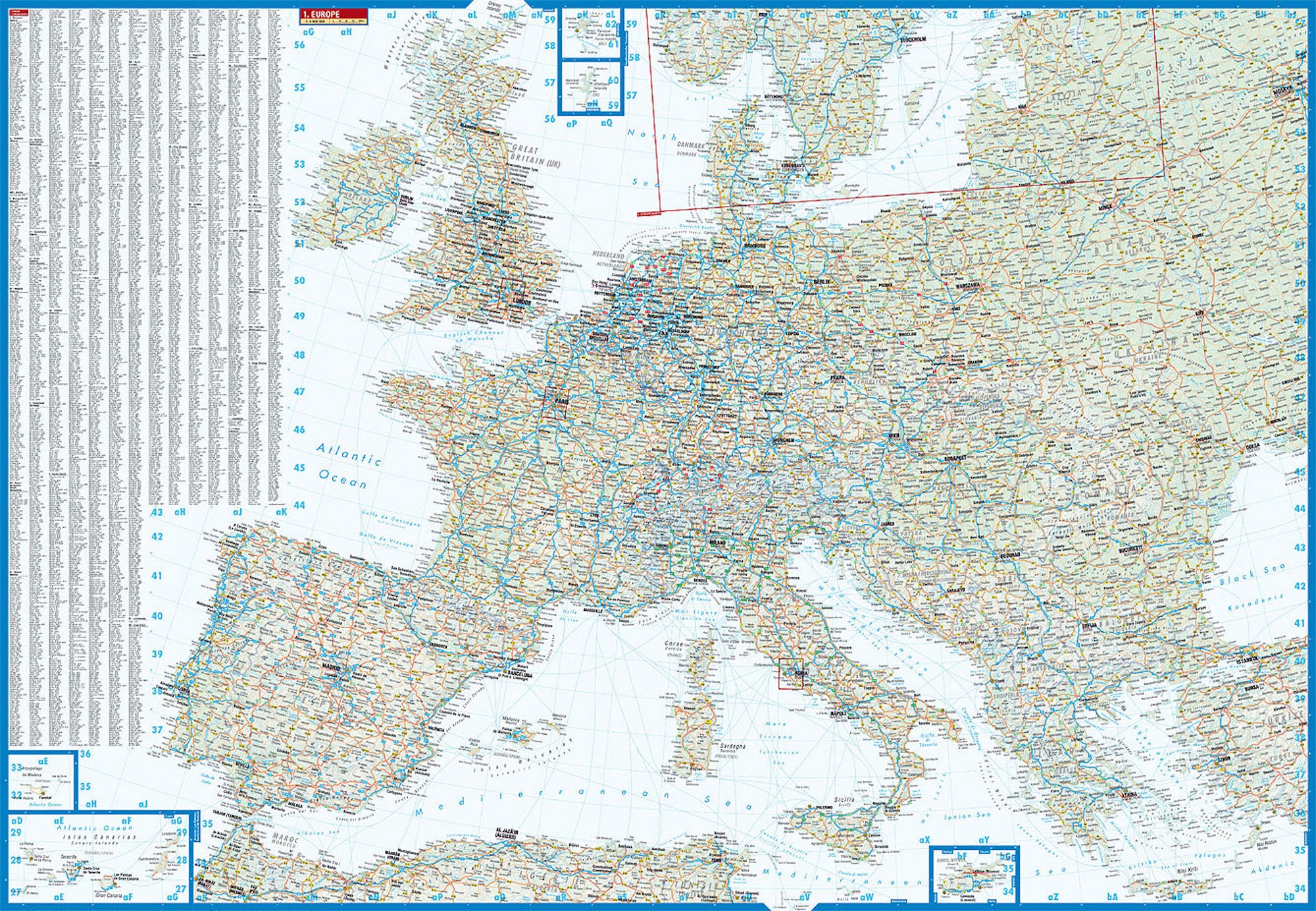 Europe Borch Folded Laminated Map - Image 3