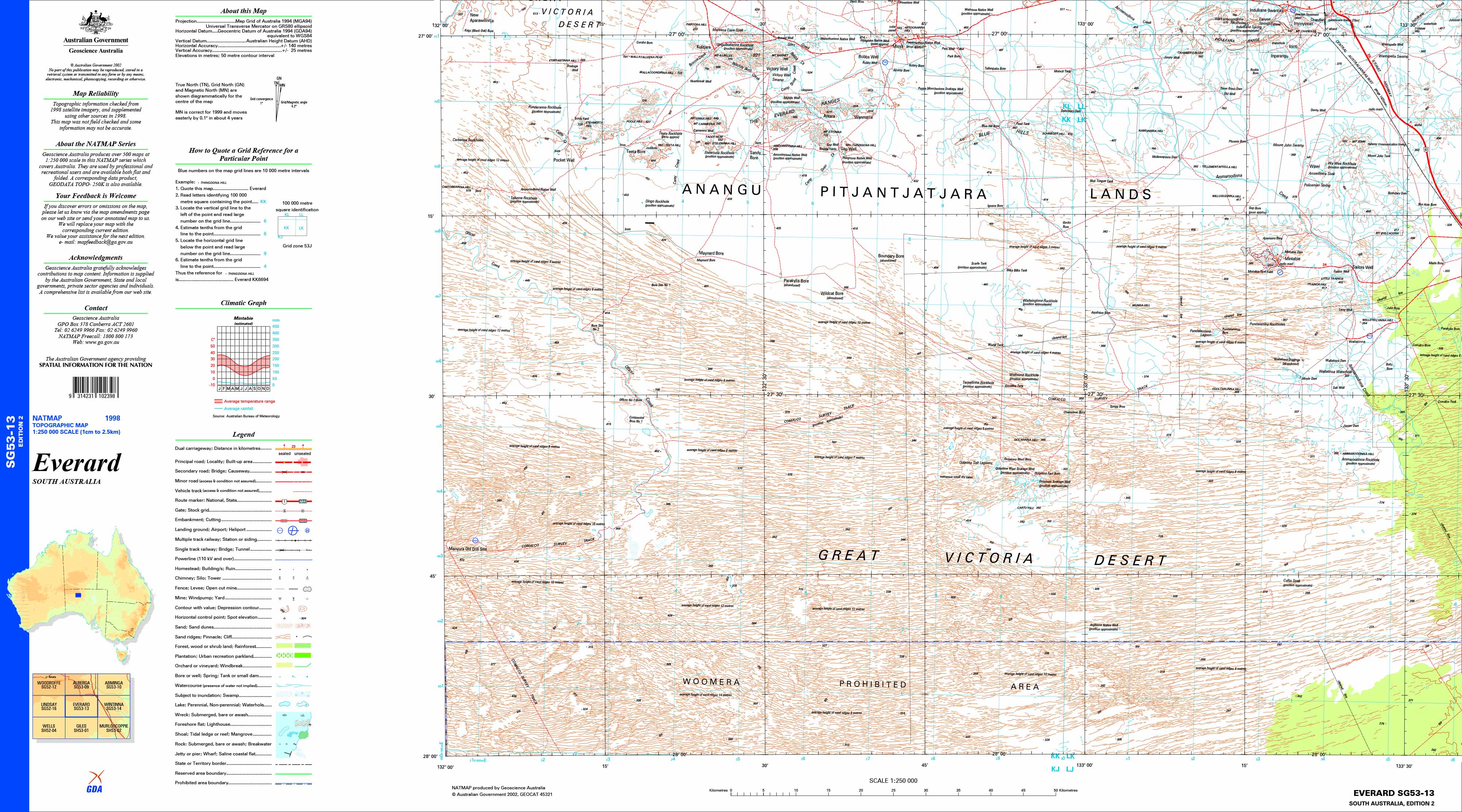 Everard SG53-13 Topographic Map 1:250k