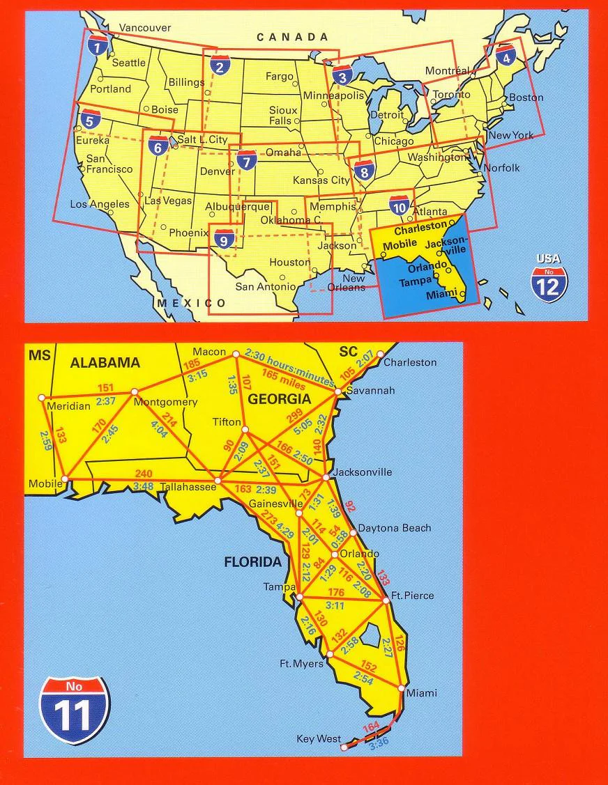 Florida USA Hallwag Map - Image 2