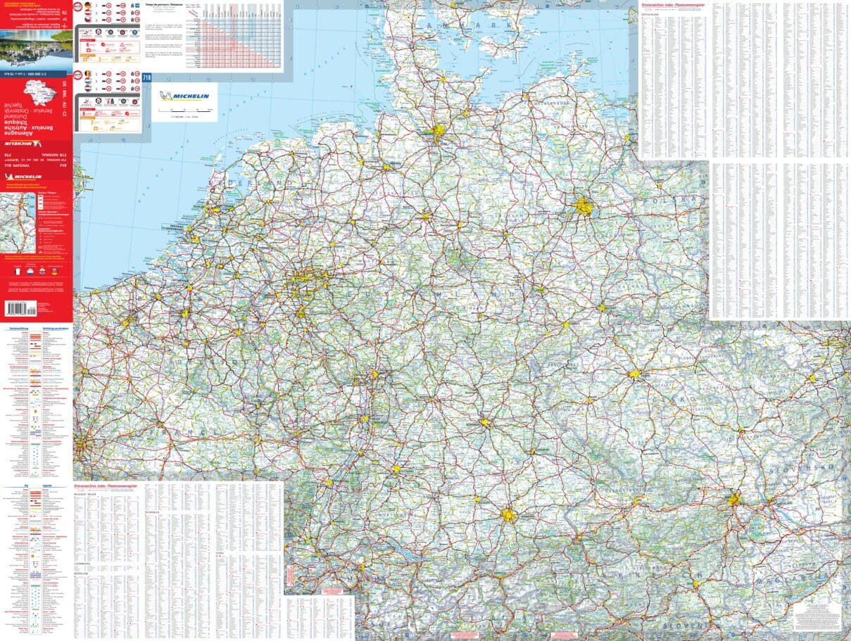 Germany, Austria, Czech Republic & Benelux Map Michelin Map 719 - Image 2