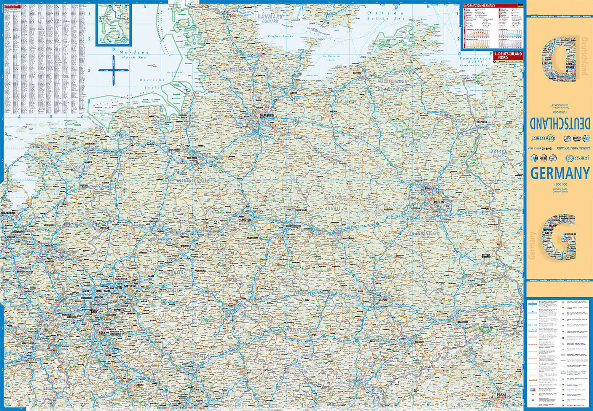 Germany Borch Folded Laminated Map - Image 2