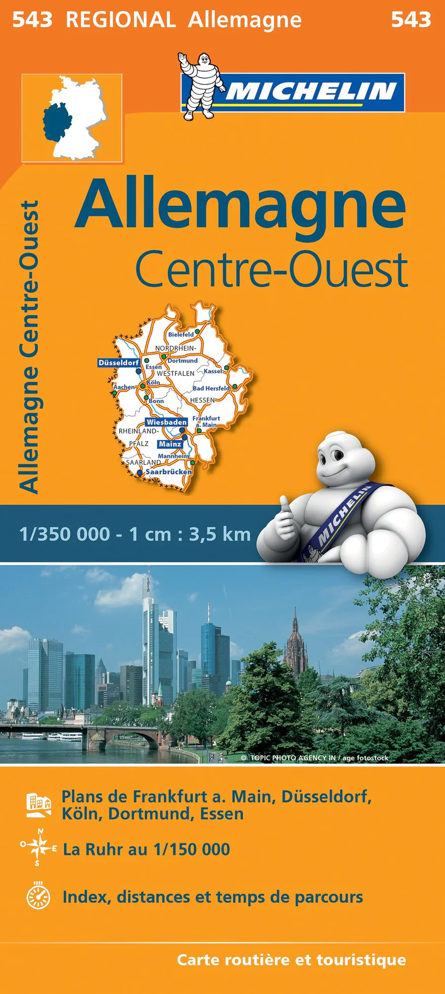 Germany Central West Michelin Map 543
