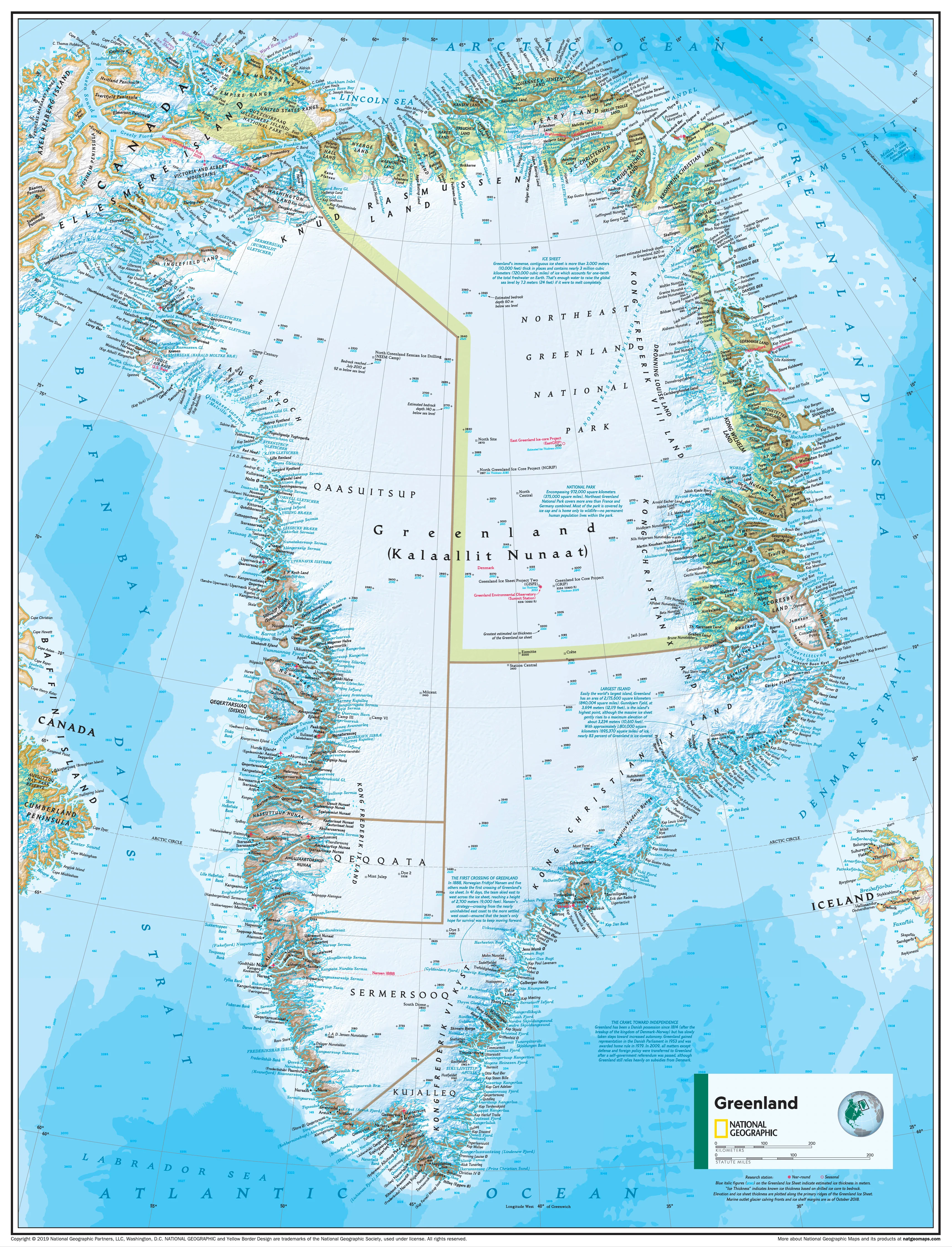 Greenland National Geographic 610 x 798mm Wall Map