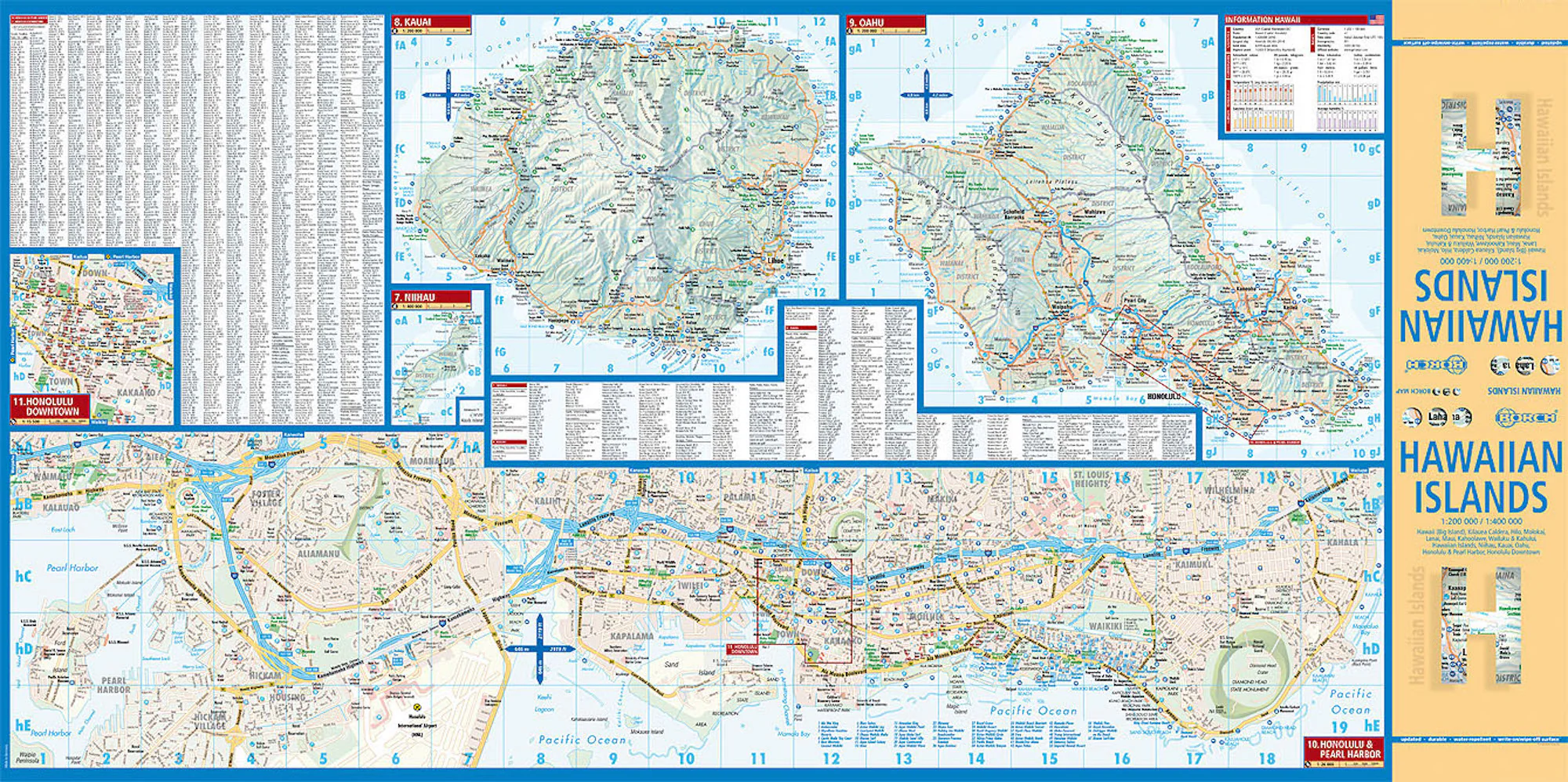 Hawaiian Islands Borch Folded Laminated Map - Image 2