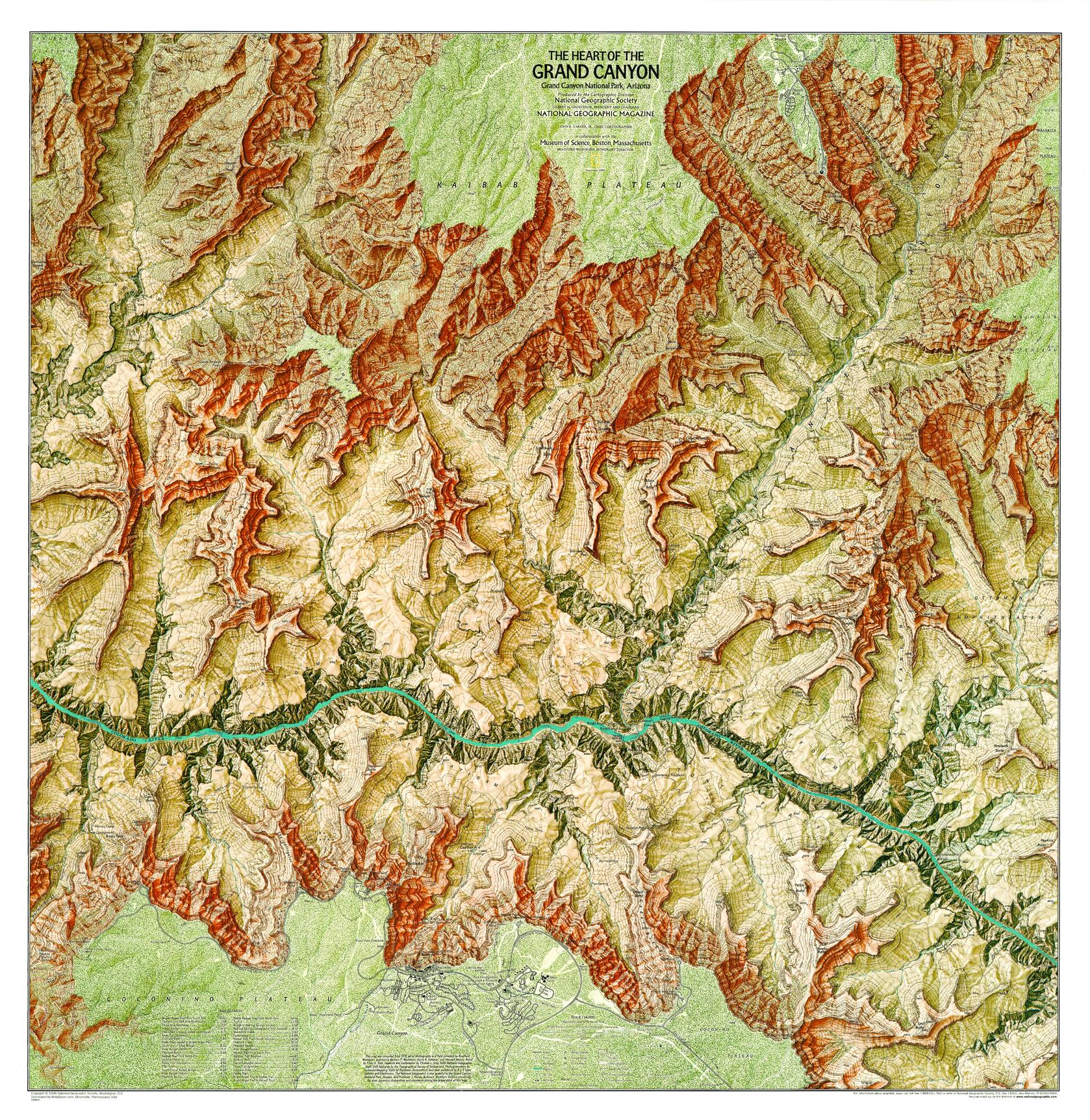 Heart of the Grand Canyon Wall Map - Published 1999 by National Geographic