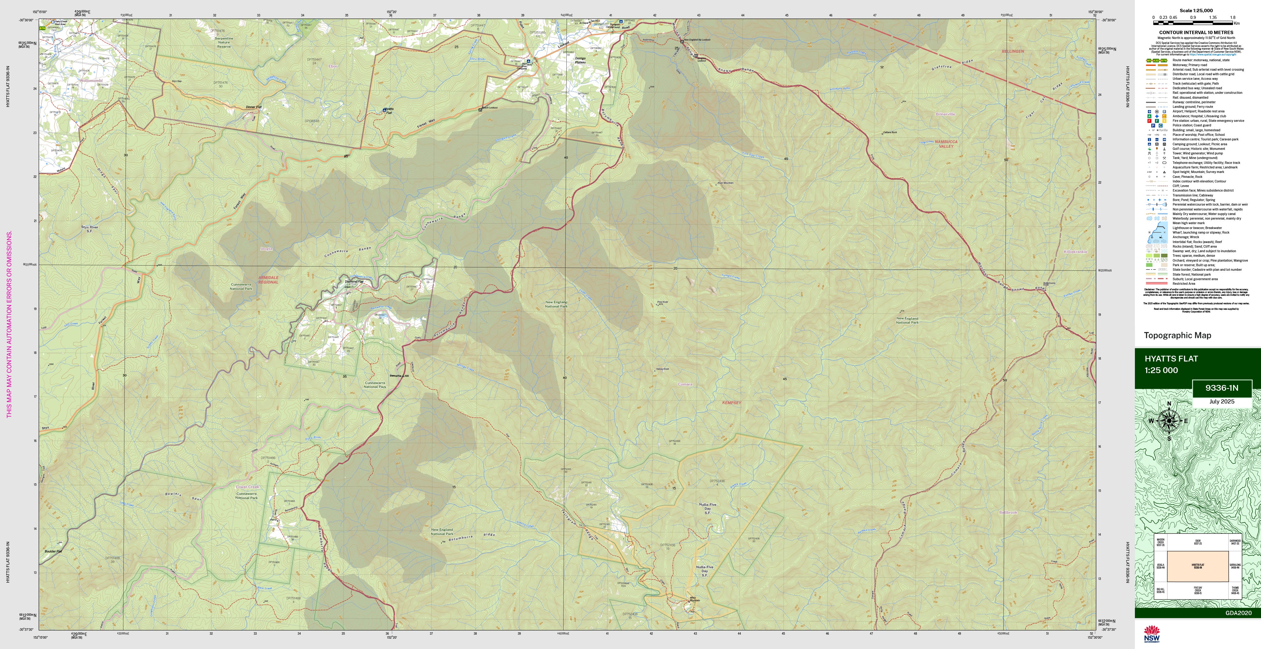 Hyatts Flat 9336-1N Topographic Map 1:25k