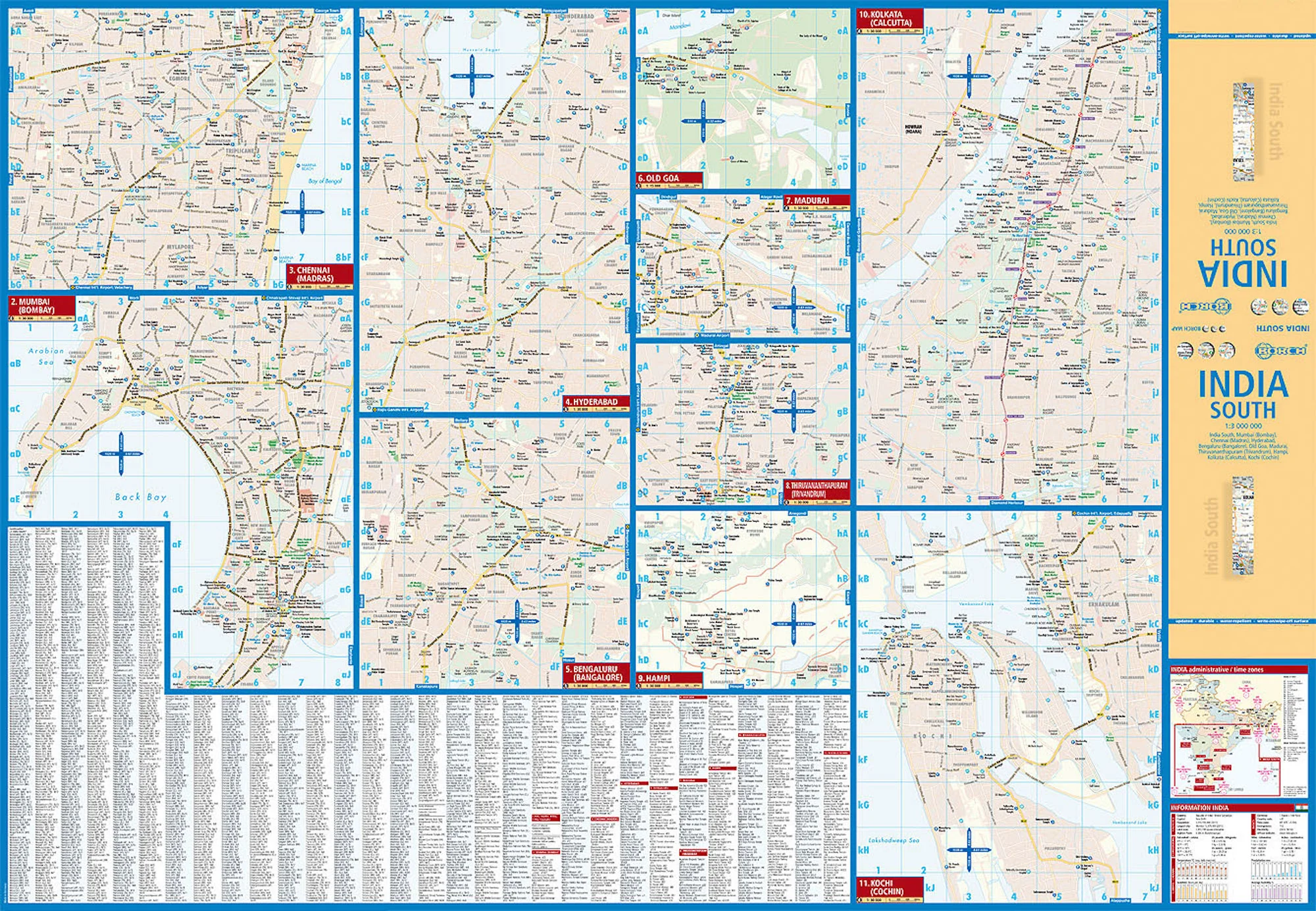 India South Borch Folded Laminated Map - Image 2