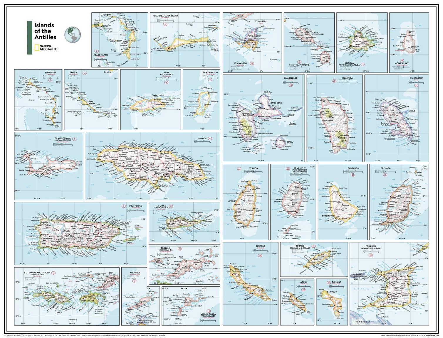 Islands of the Antilles - Atlas of the World, 11th Edition by National Geographic