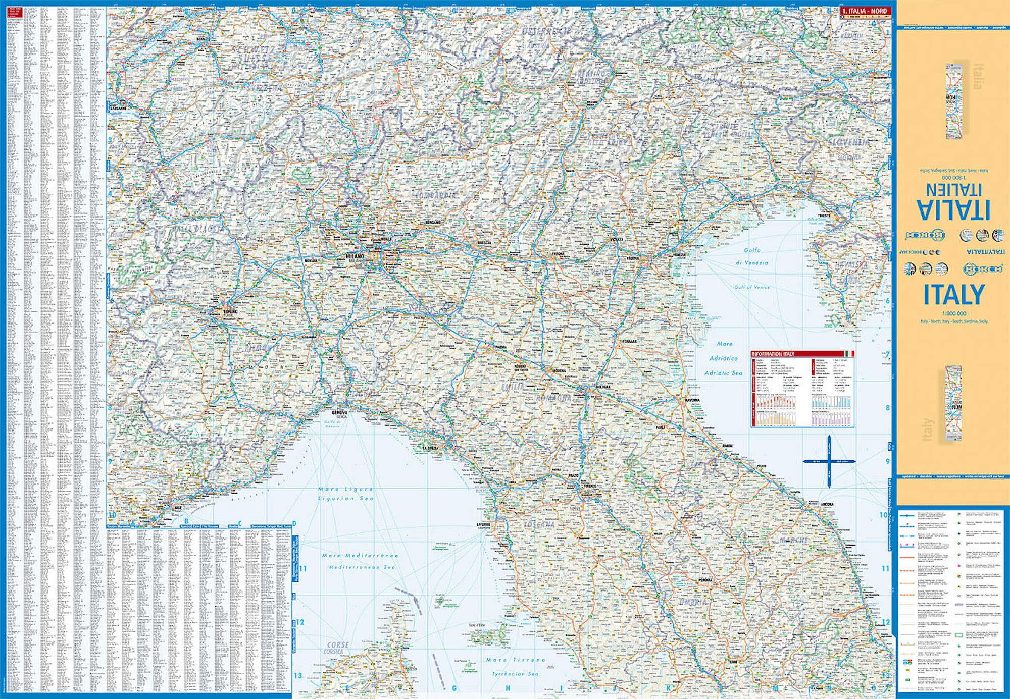 Italy Borch Folded Laminated Map - Image 2
