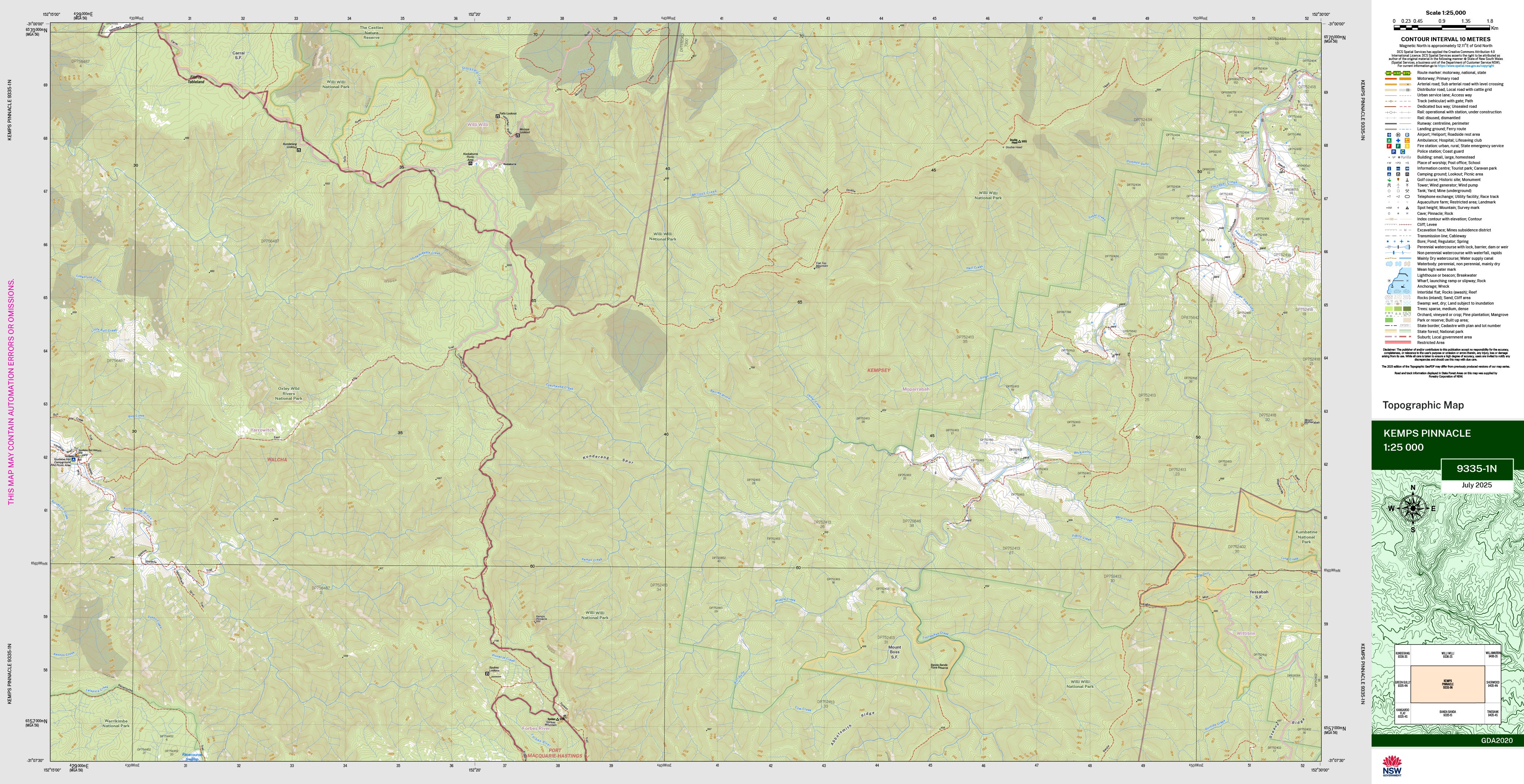 Kemps Pinnacle 9335-1N Topographic Map 1:25k