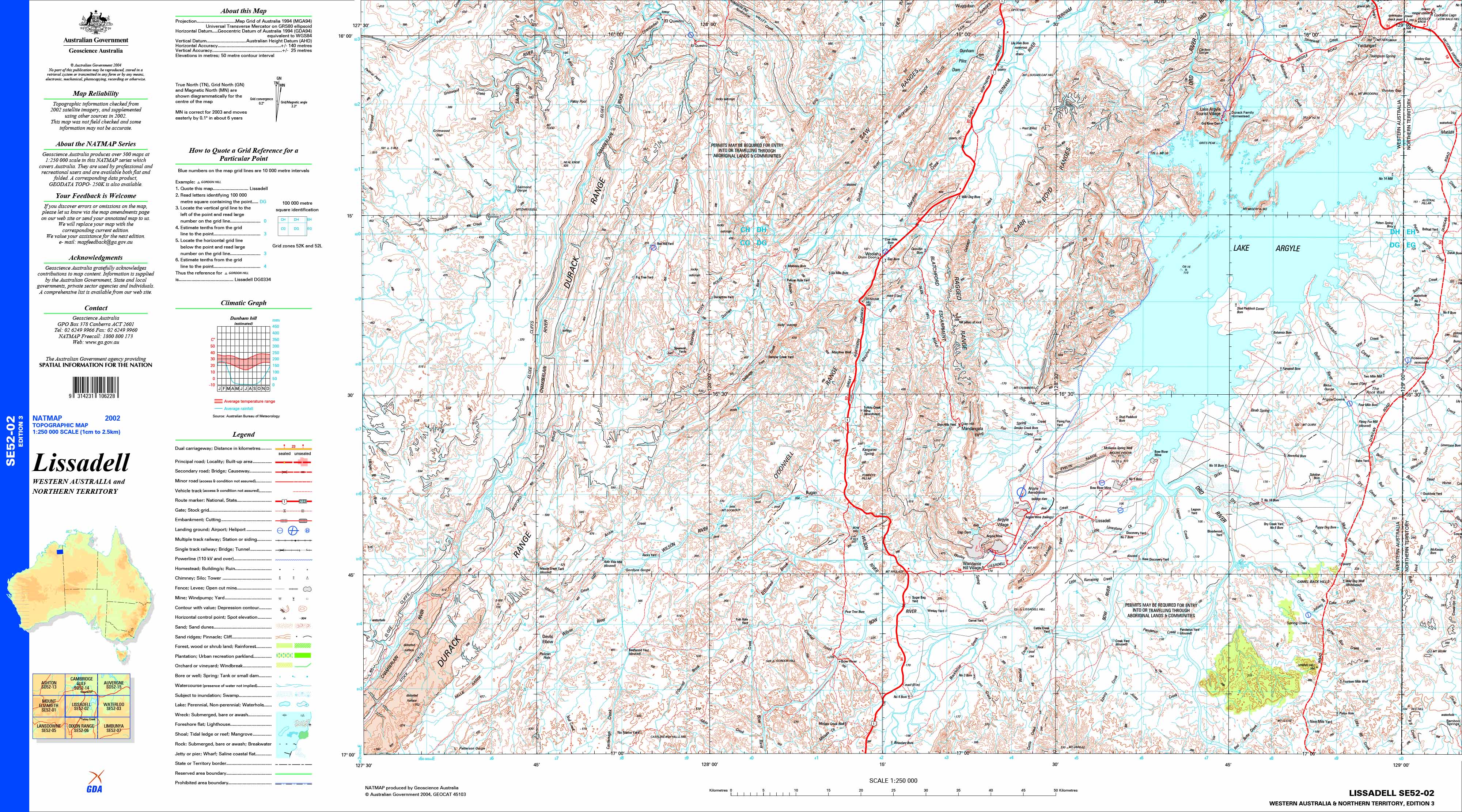 Lissadell SE52-02 Topographic Map 1:250k