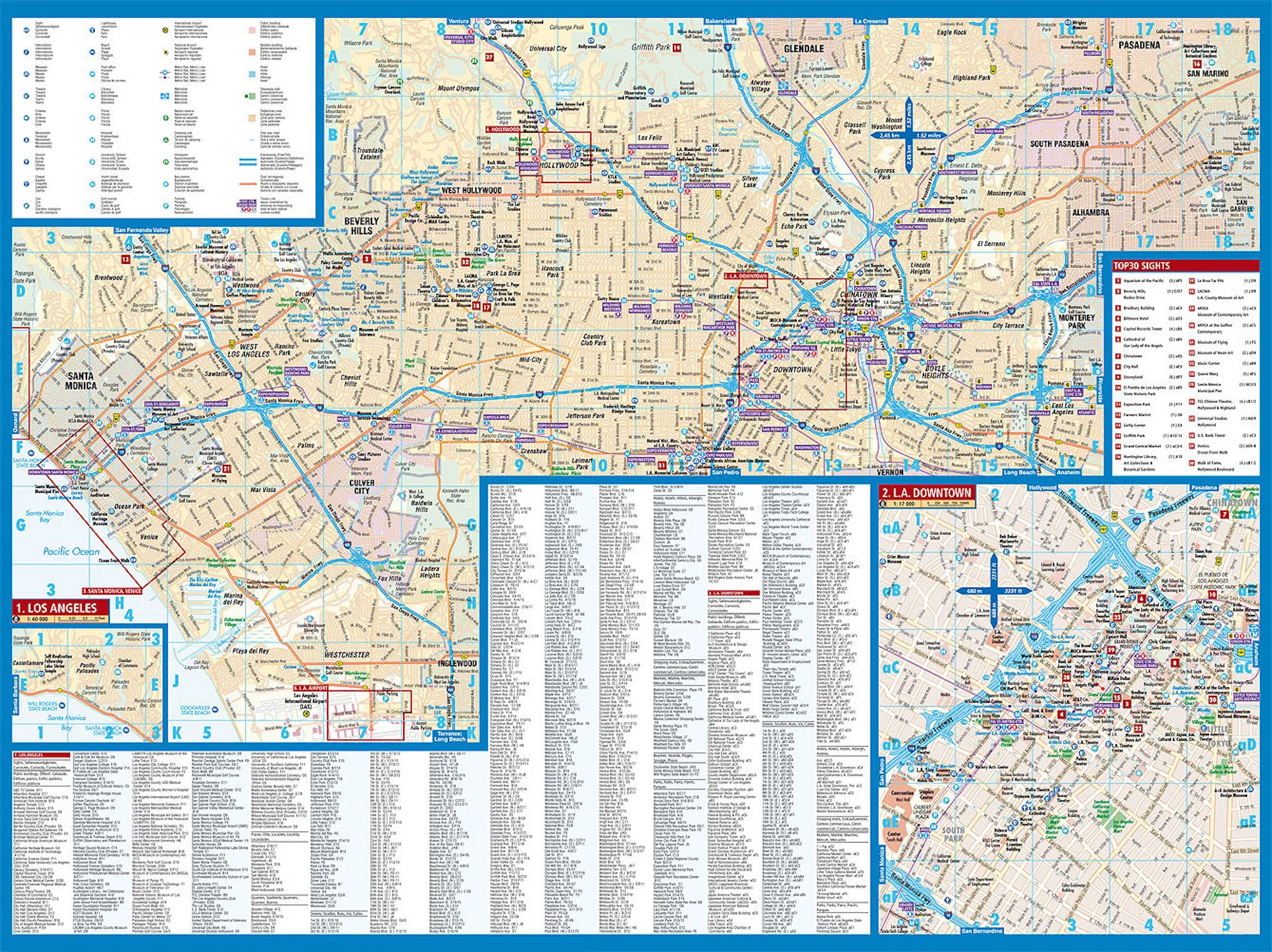 Los Angeles Borch Folded Laminated Map - Image 3