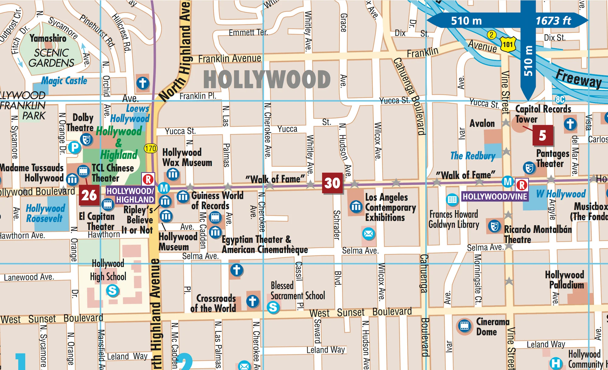 Los Angeles Borch Folded Laminated Map - Image 4