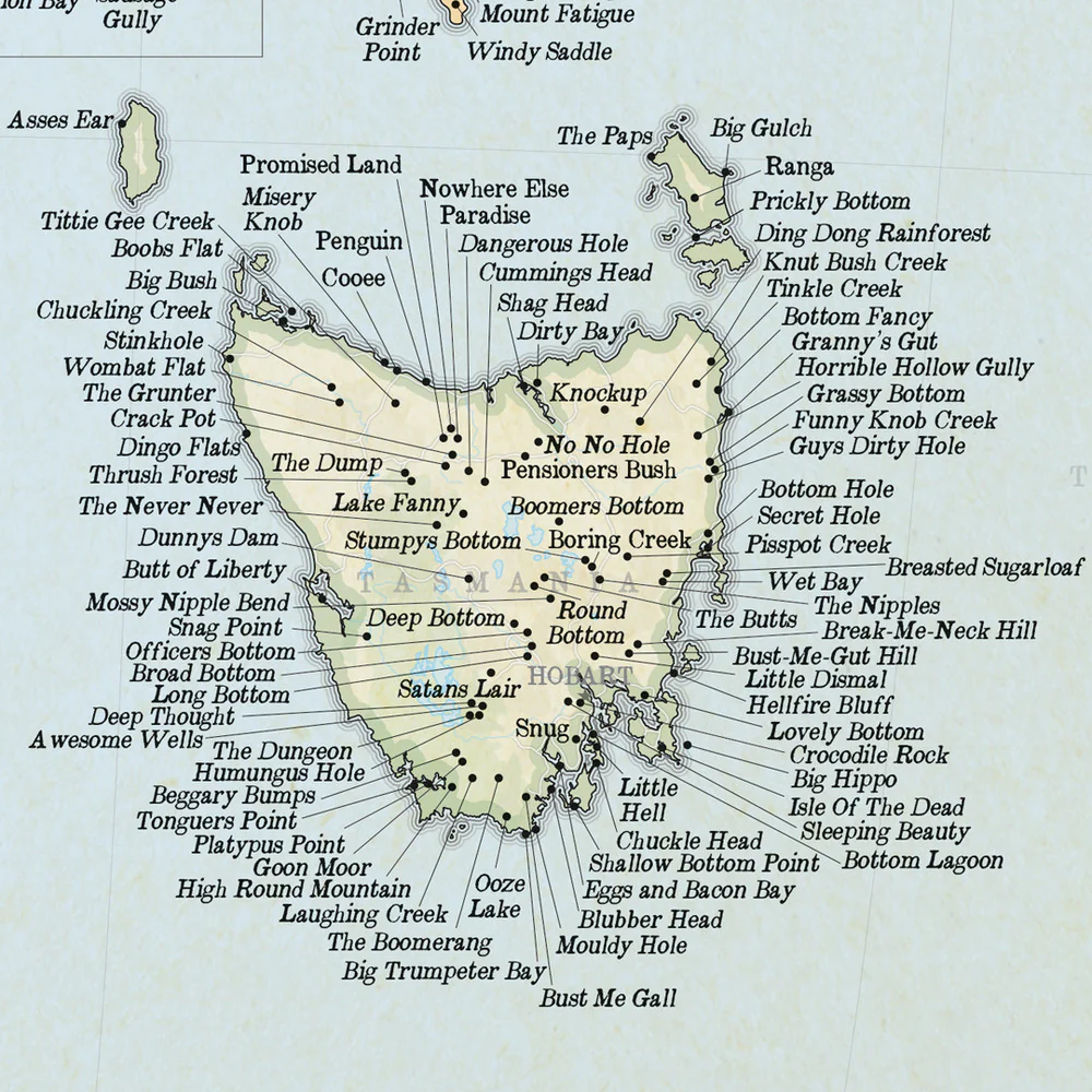Marvellous Map of Actual Australian Place Names 660 x 660mm Laminated - Image 6