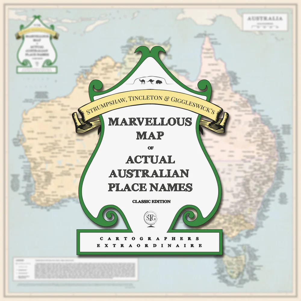Marvellous Map of Actual Australian Place Names 660 x 660mm Laminated - Image 8