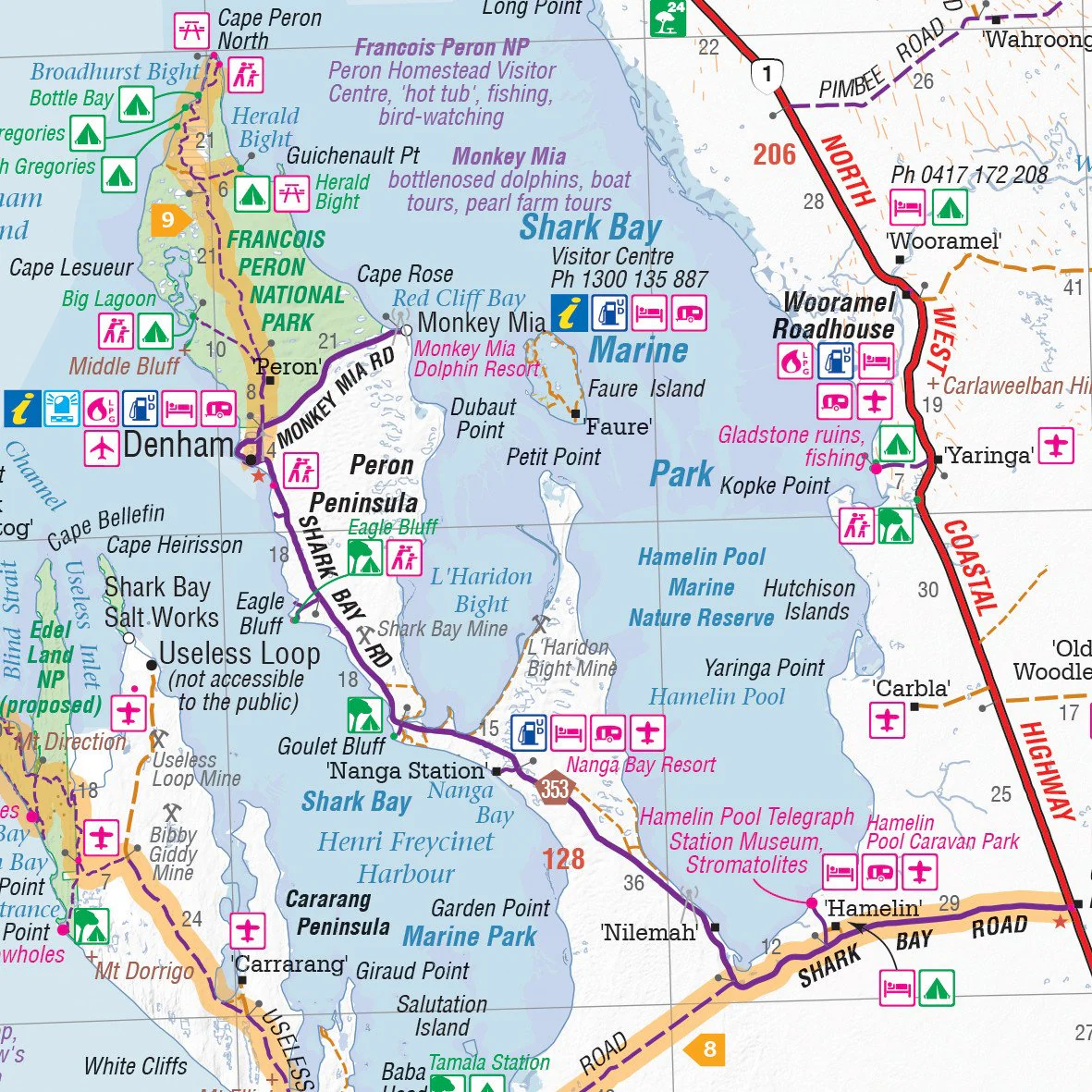 Mid West Western Australia Hema 700 x 1000mm Laminated Wall Map - Image 3
