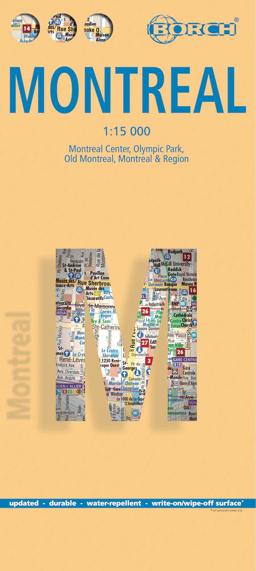 Montreal Borch Folded Laminated Map