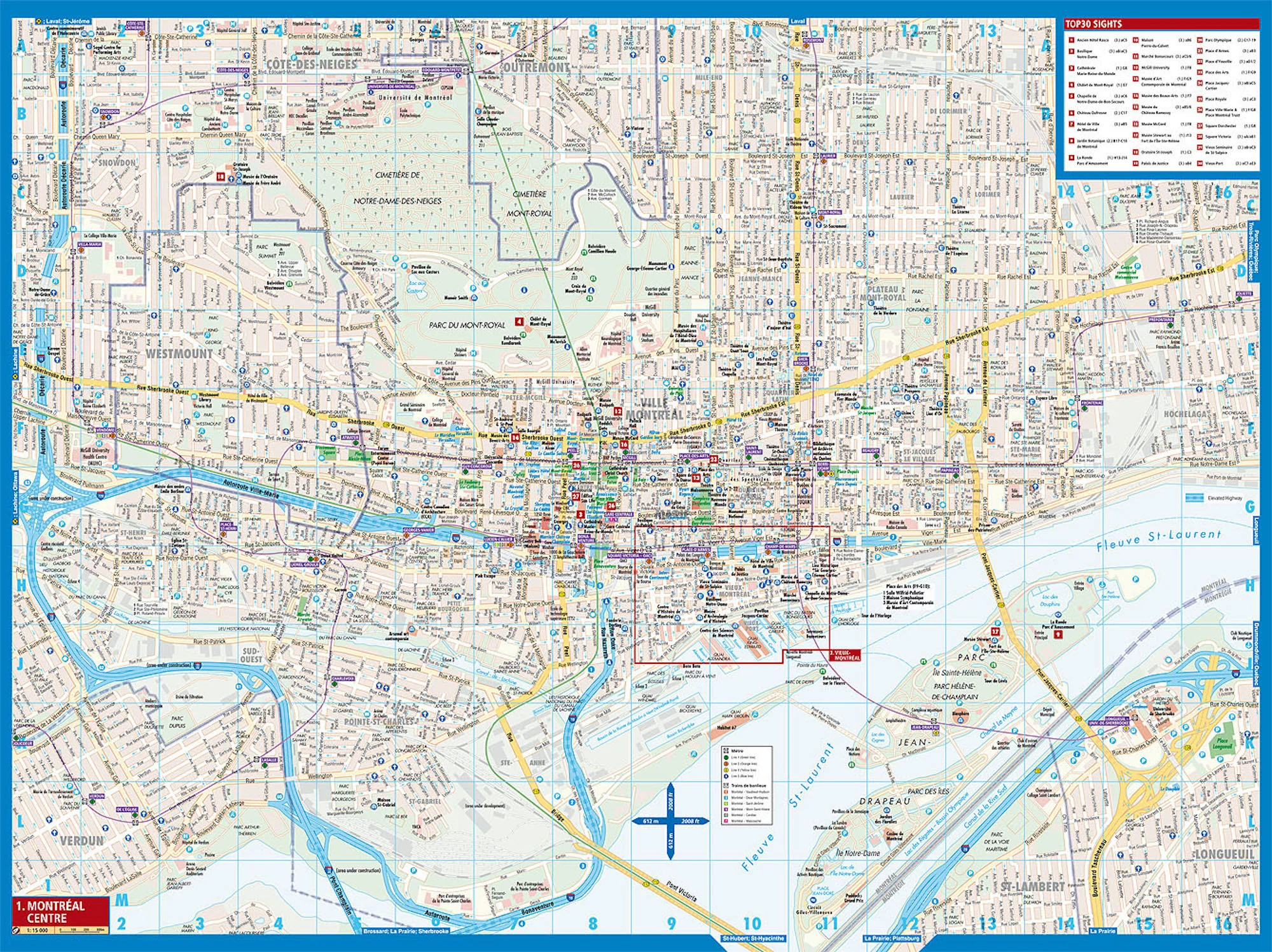Montreal Borch Folded Laminated Map - Image 3