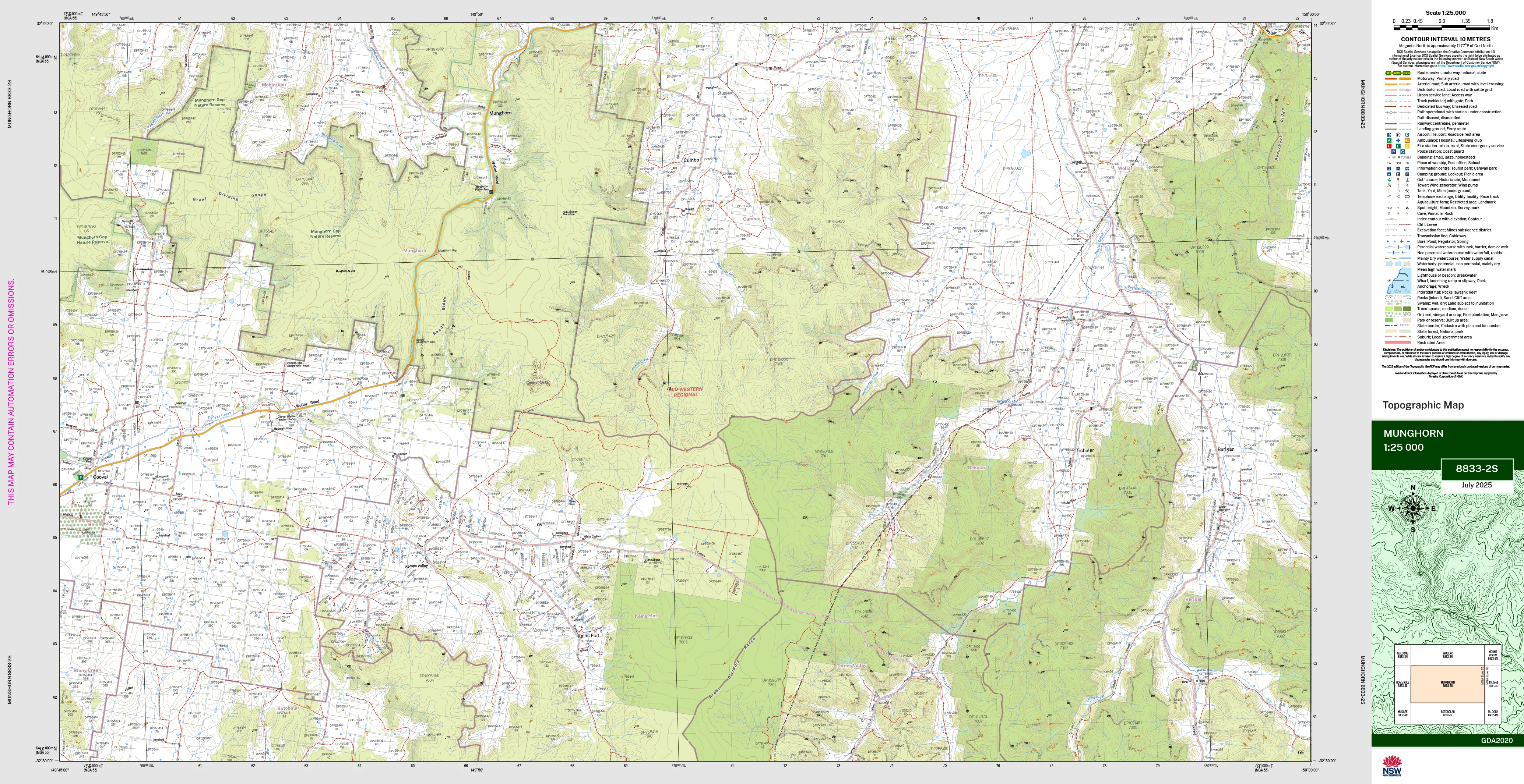 Munghorn 8833-2S Topographic Map 1:25k