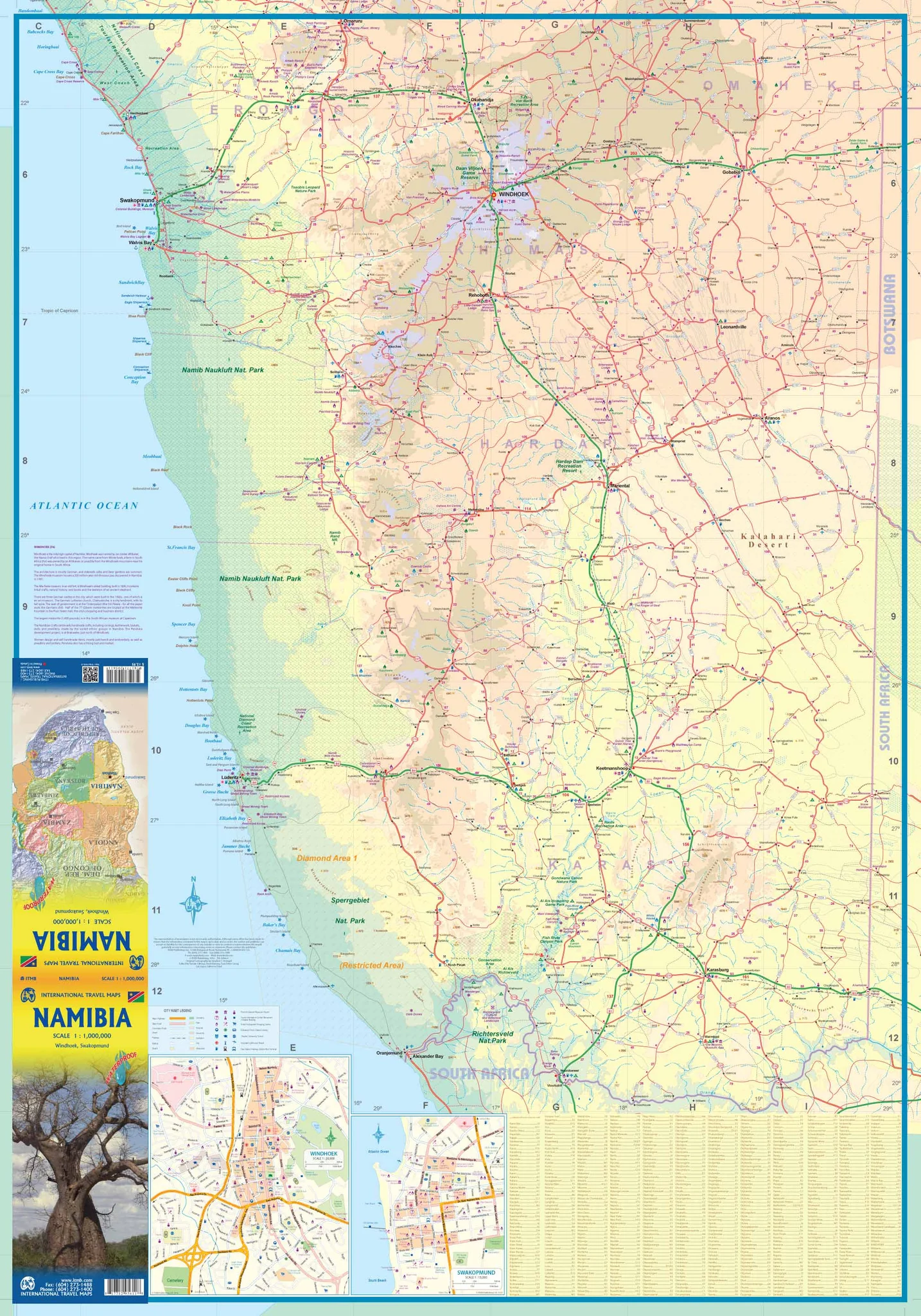 Namibia Travel Map by ITMB (International Travel Maps) - Image 2
