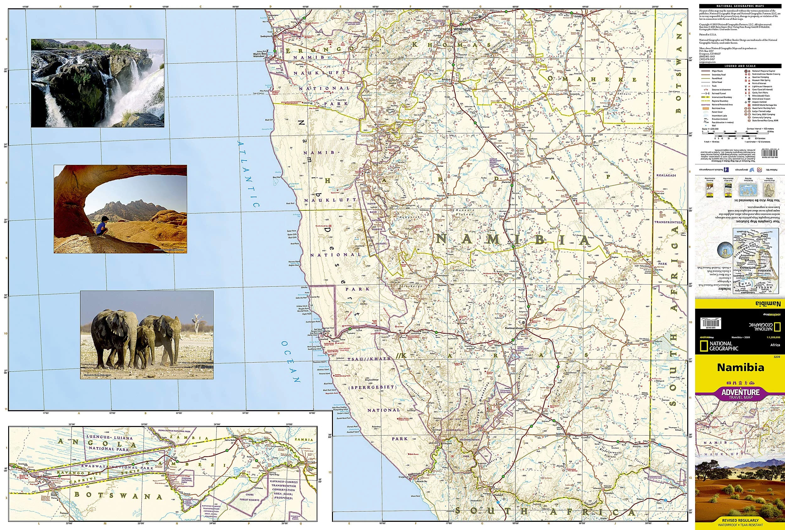 Namibia Adventure Travel Map by National Geographic - Image 2