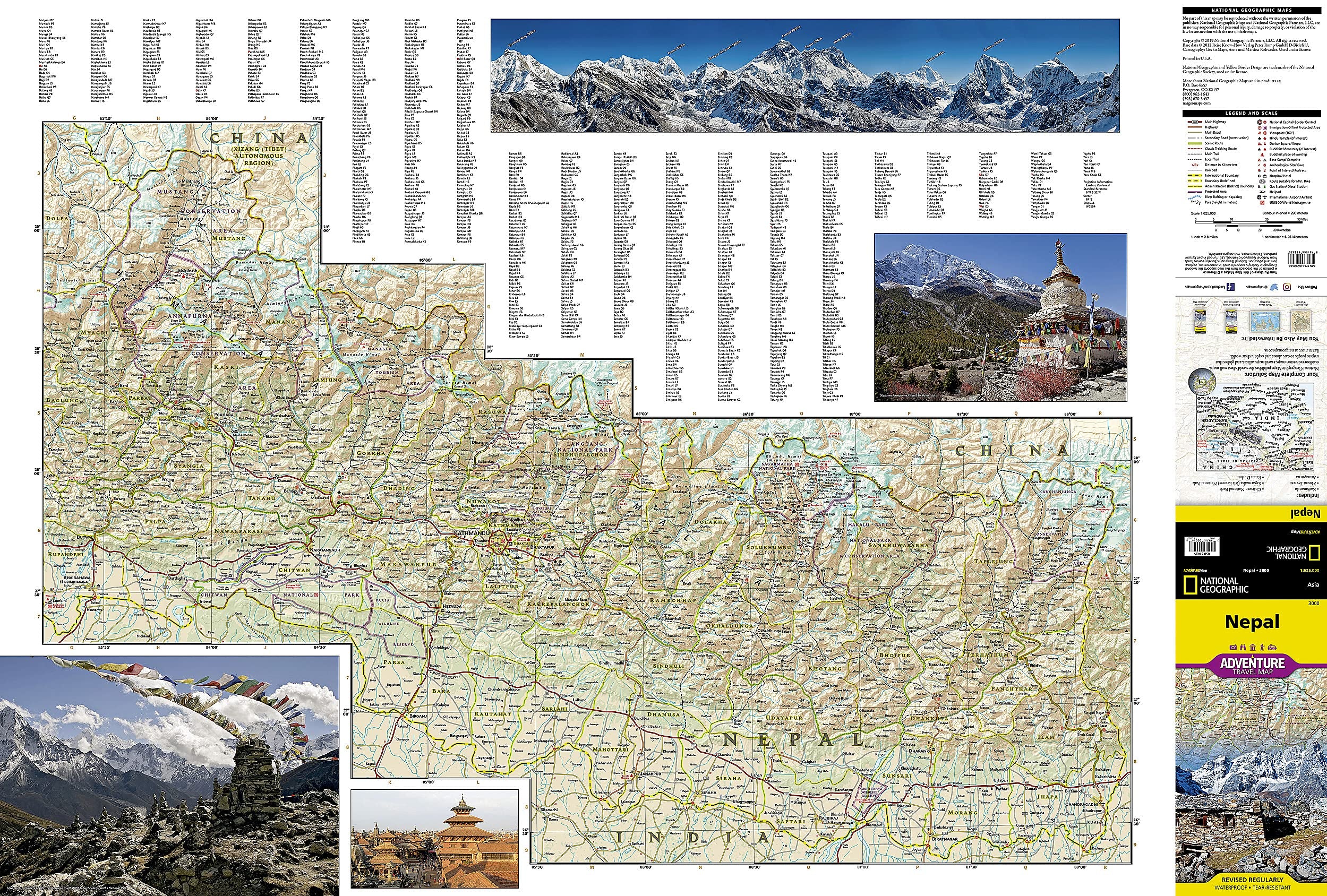 Nepal National Geographic Adventure Map – Folded & Waterproof - Image 2