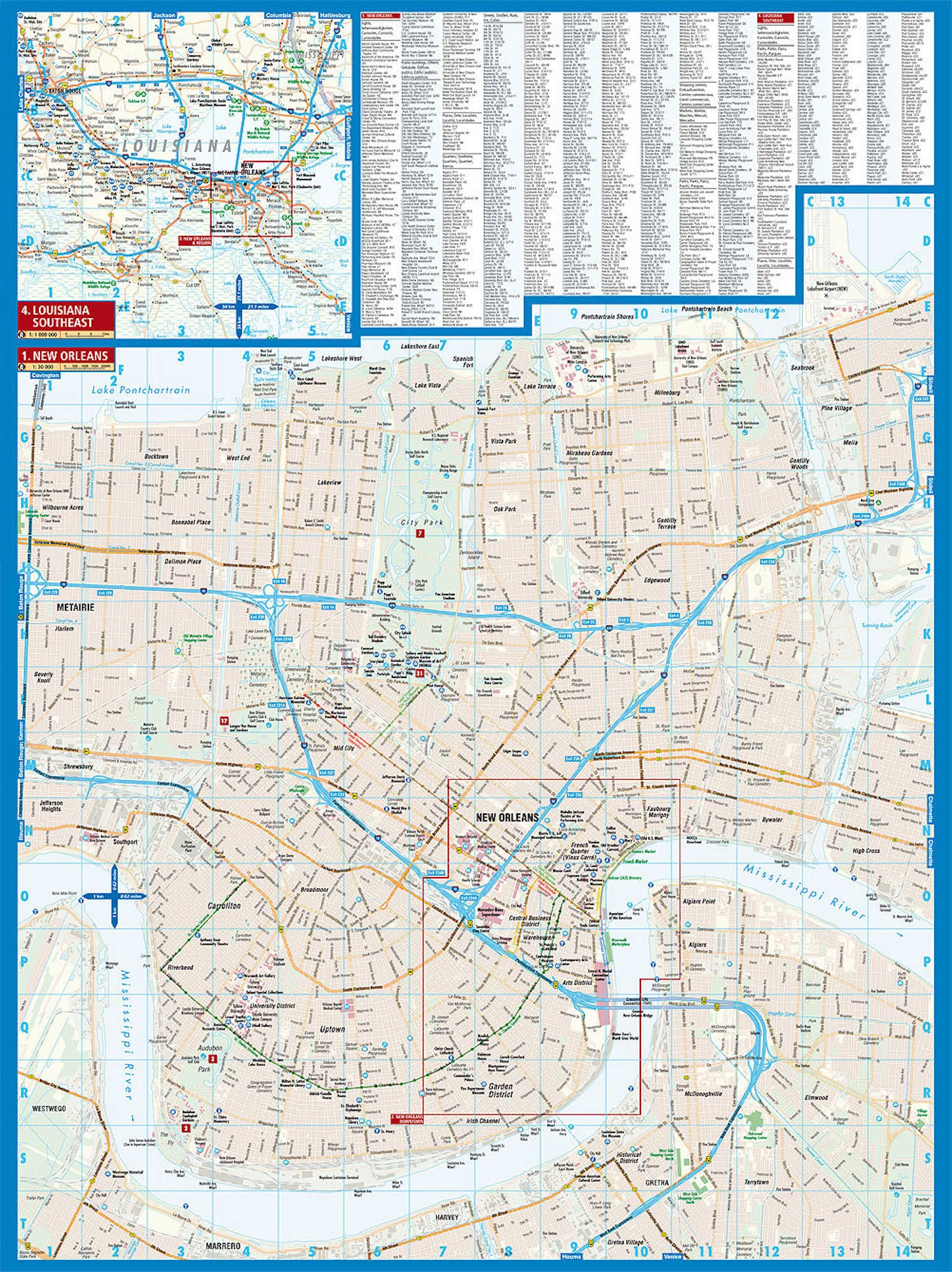 New Orleans Folded Laminated City Map – Borch 9th Edition - Image 3