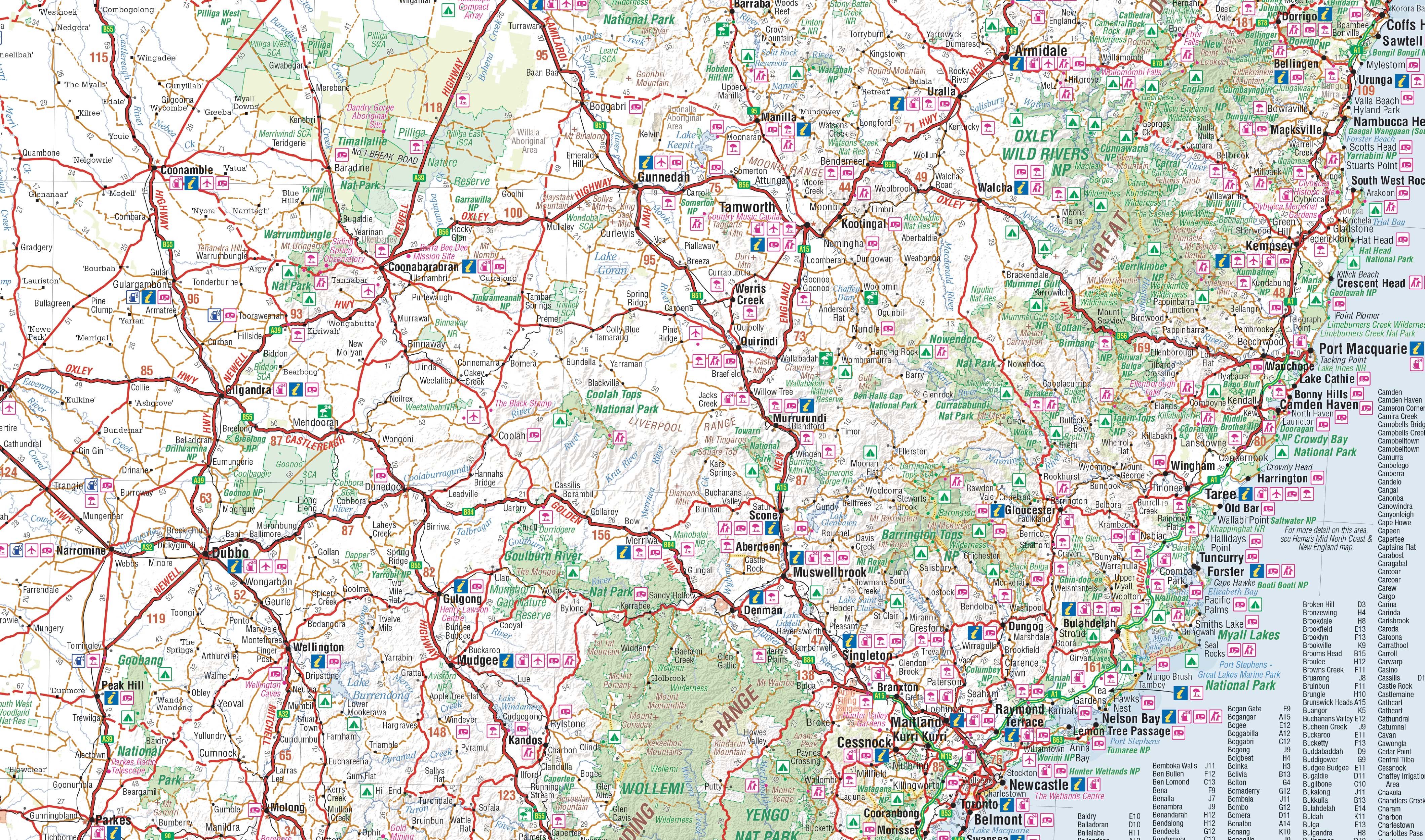 New South Wales Hema 1000 x 700mm Canvas Wall Map - Image 3