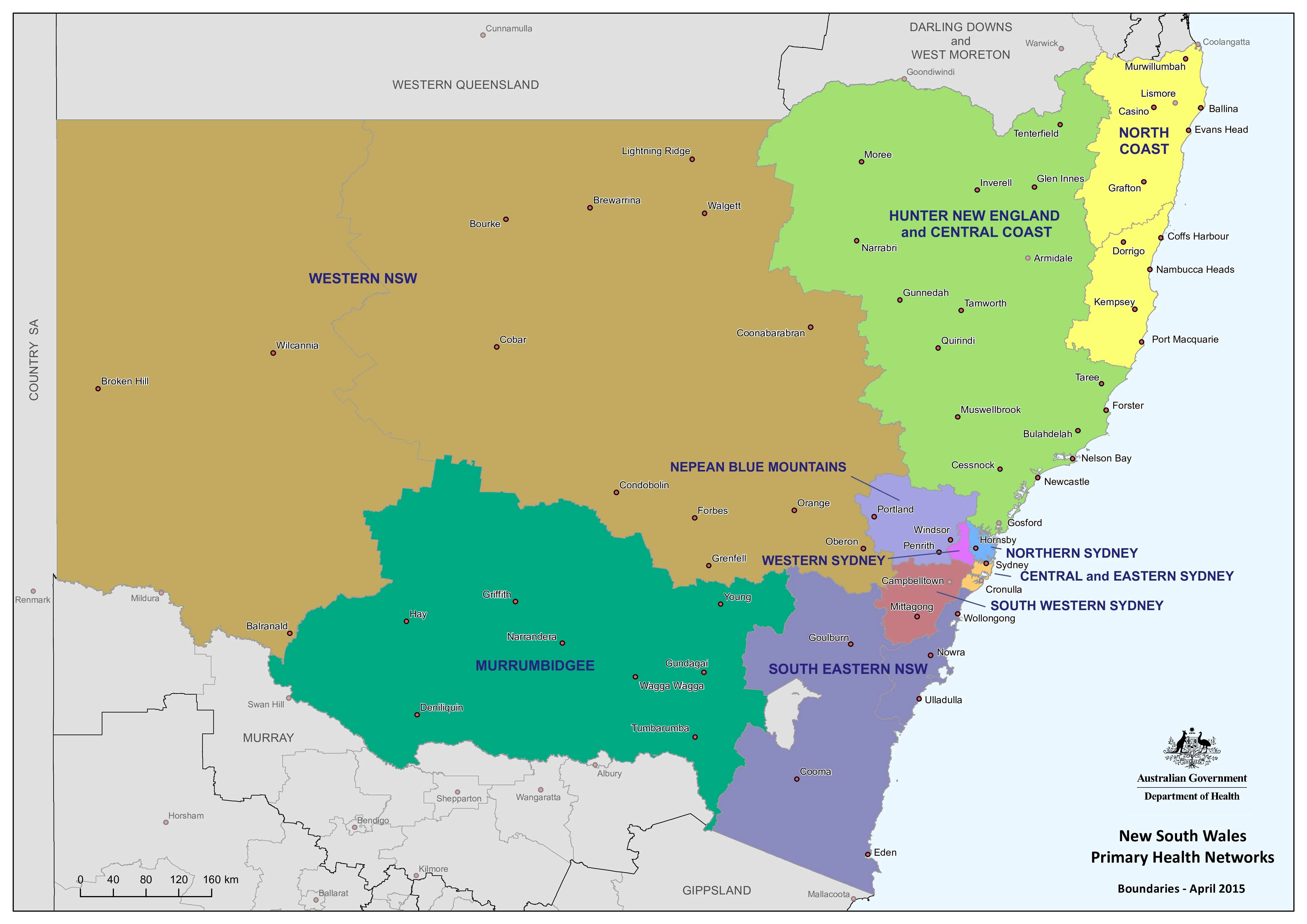 New South Wales Primary Health Care Network Wall Map
