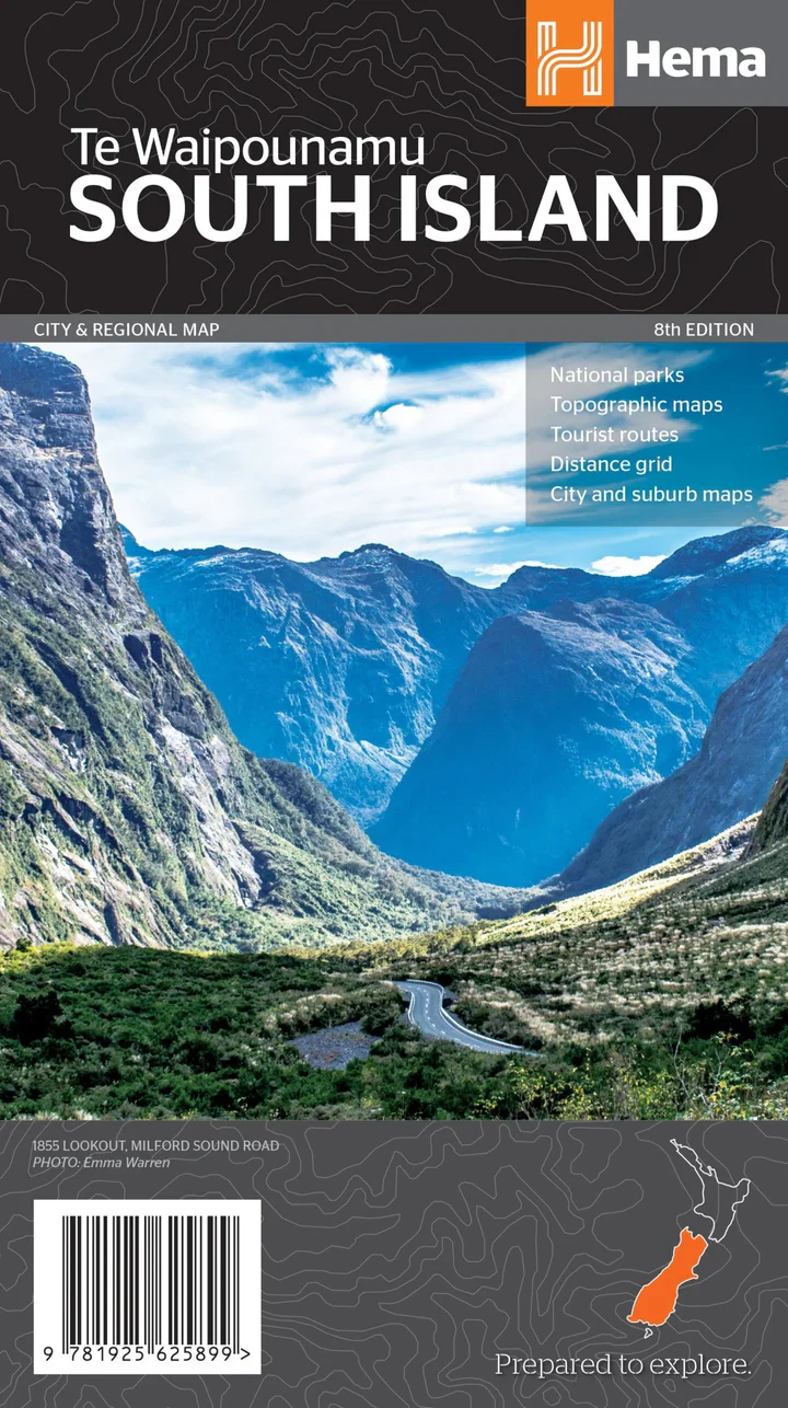 New Zealand South Island Hema Map (Te Waipounamu) 8th Edition