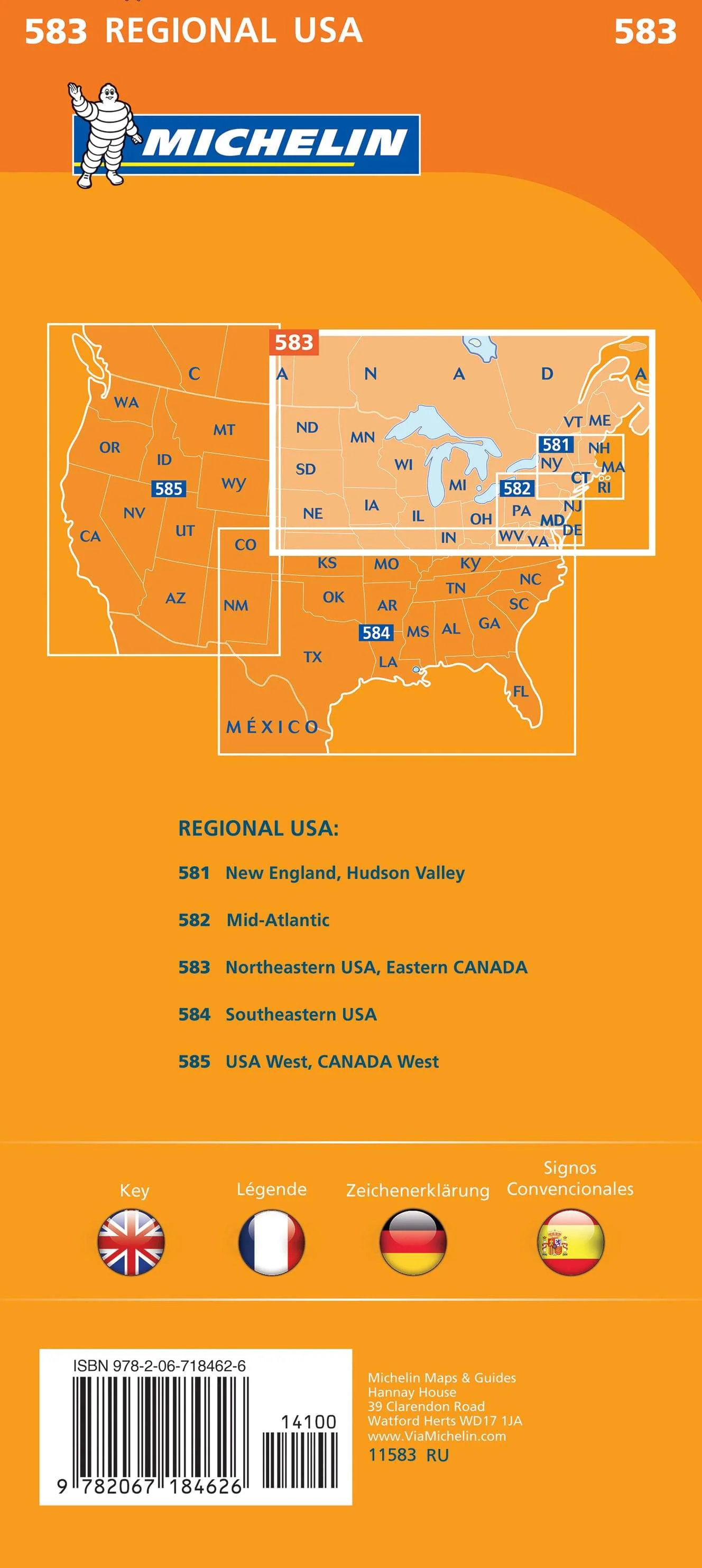 Northeastern USA Eastern Canada Michelin 583 - Image 2
