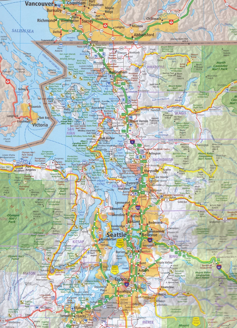 Pacific Northwest USA Hallwag Map - Image 3