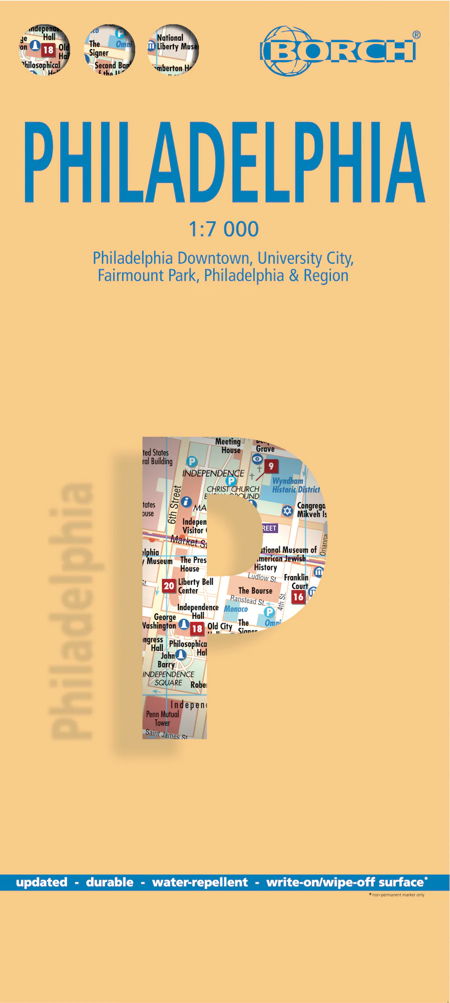 Philadelphia Borch Folded Laminated Map