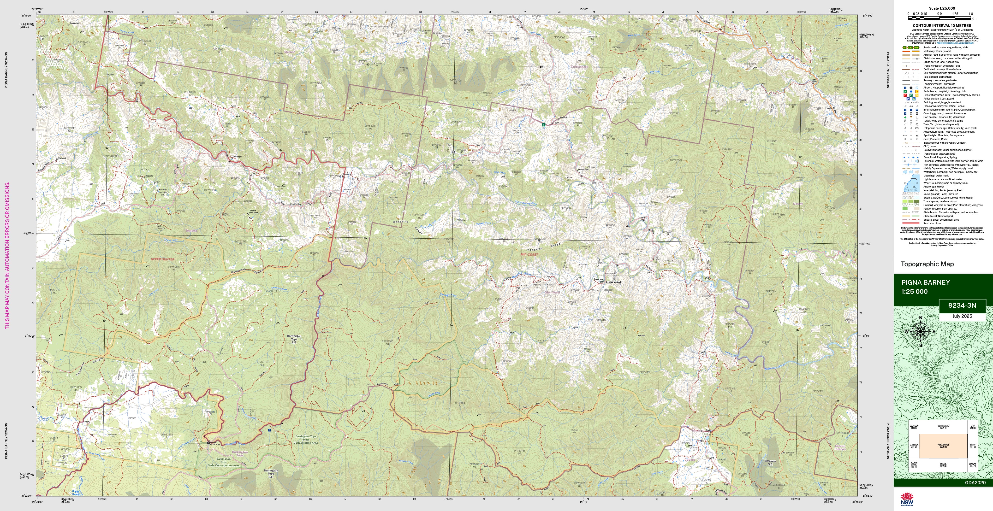 Pigna Barney 9234-3N Topographic Map 1:25k