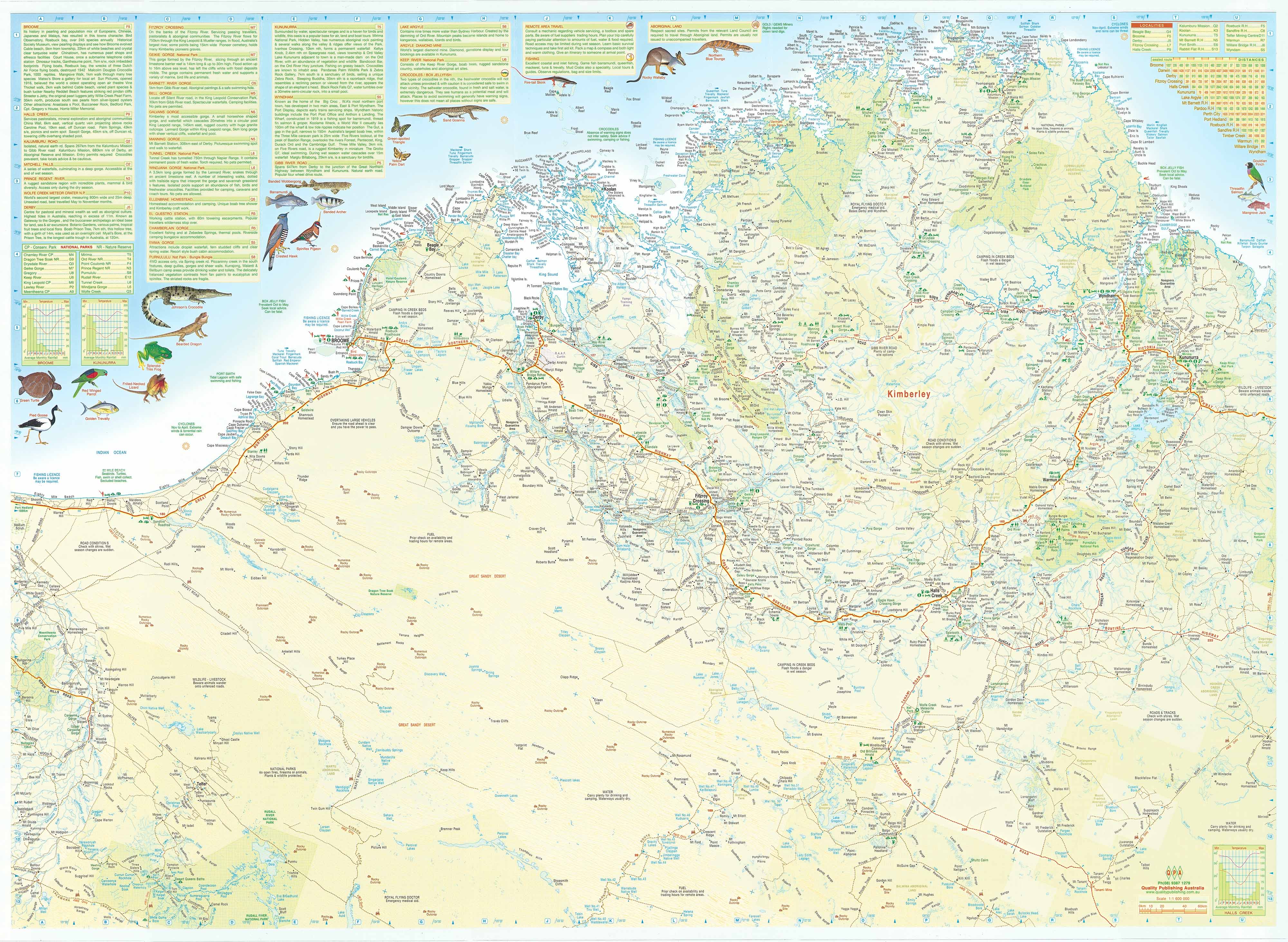 Pilbara - Kimberley Laminated Wall Map QPA - Image 2
