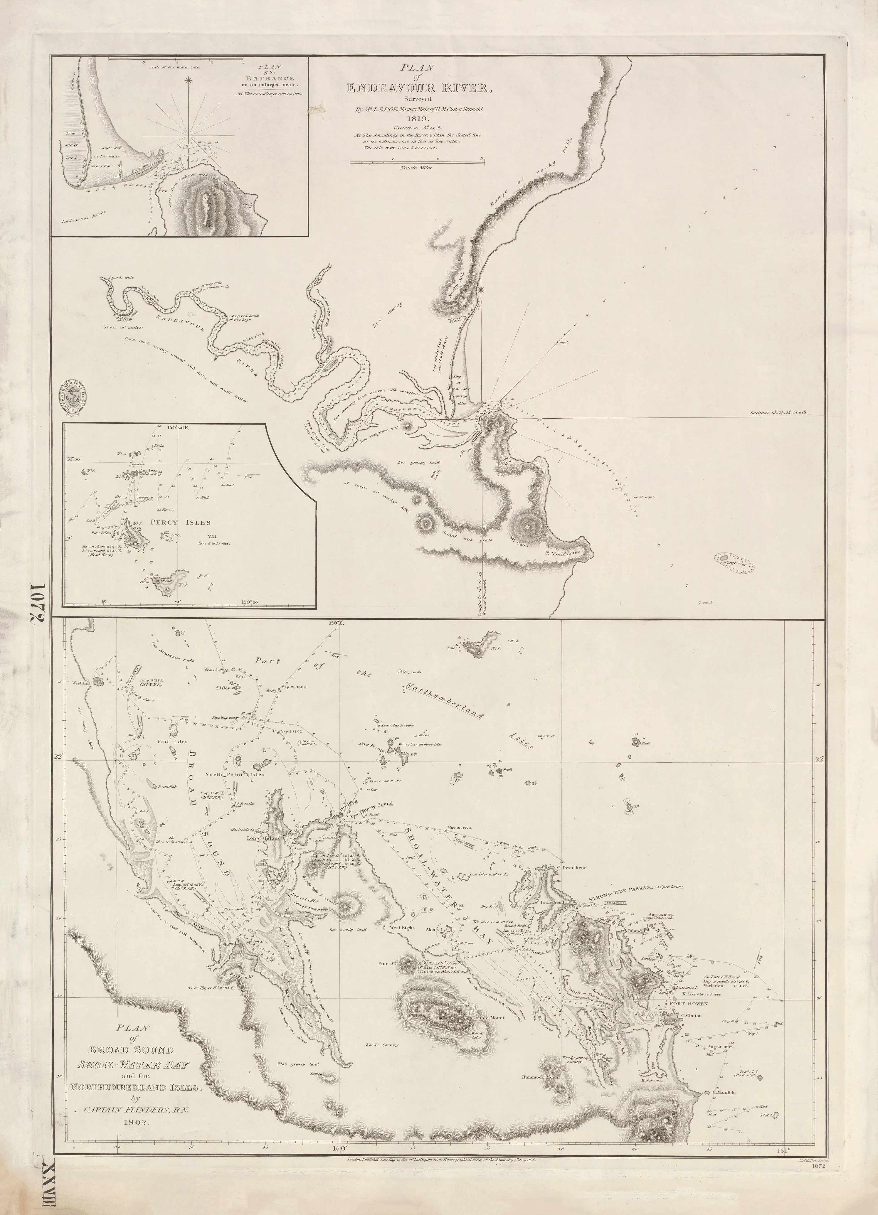 Plan of Endeavour River & Broad Sound — Shoal-Water Bay and the Northumberland Isles (1802–1819)