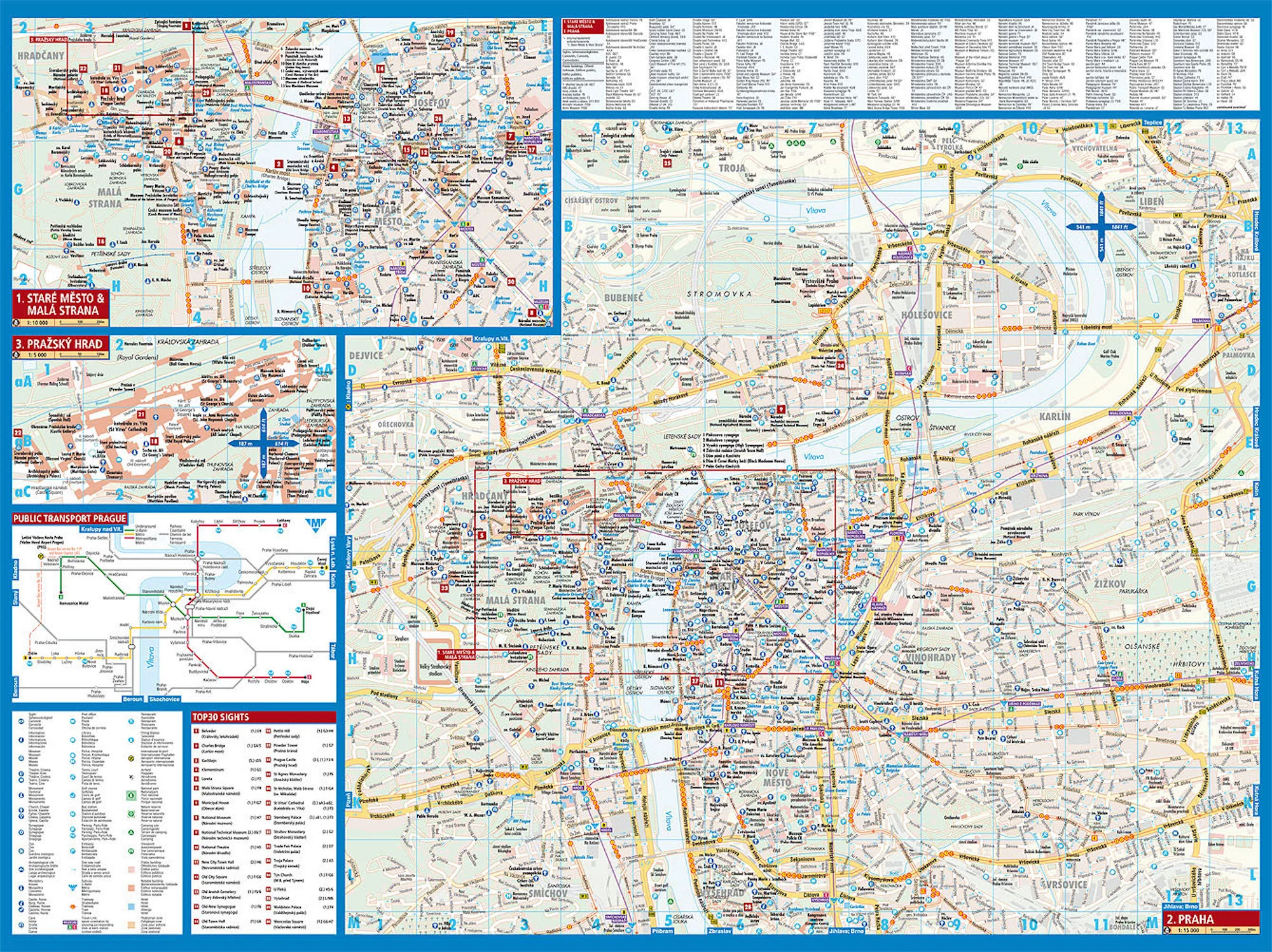 Prague Borch Folded Laminated Map - Image 3
