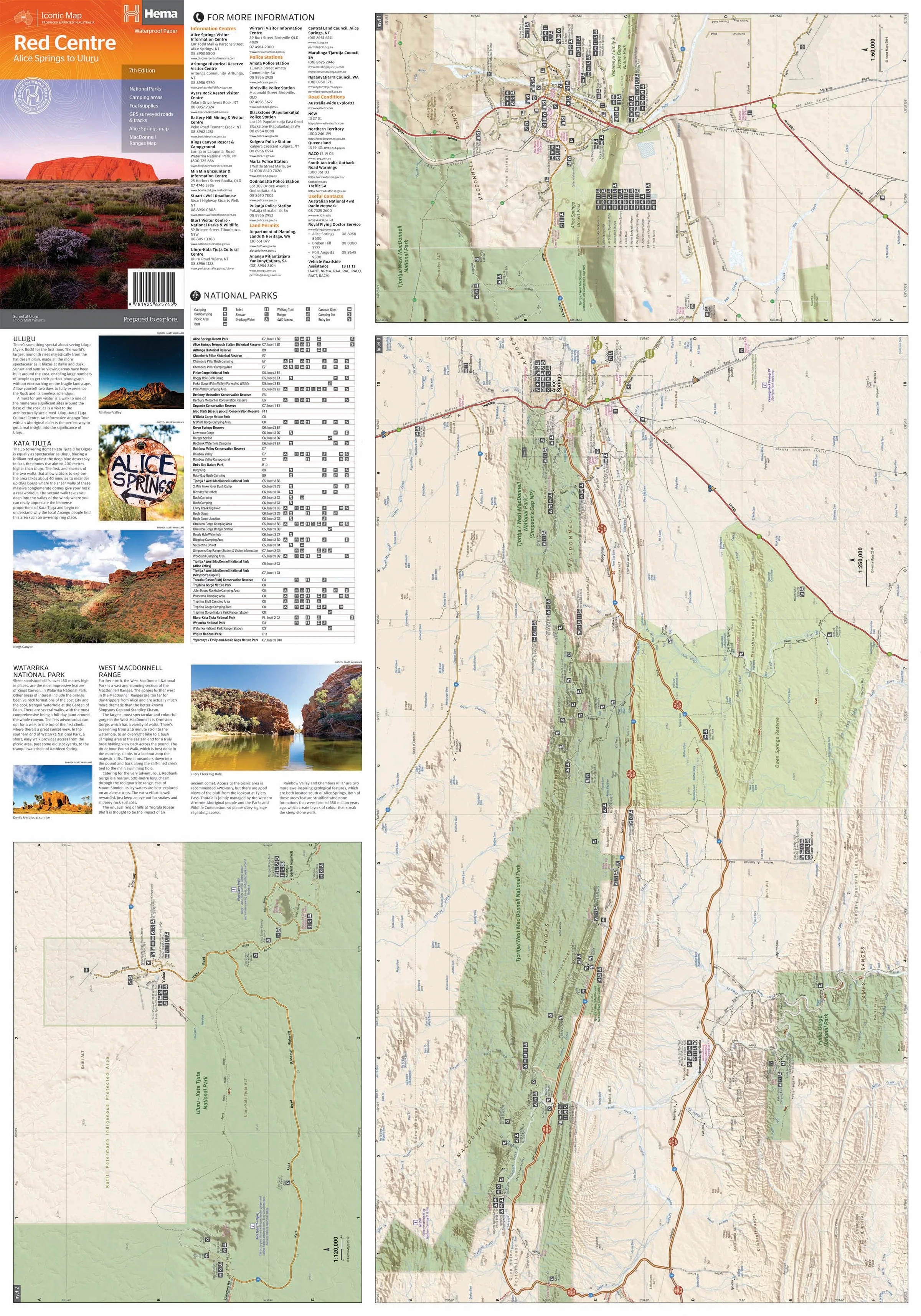 Red Centre Hema 835 x 500mm Laminated Wall Map - Image 2