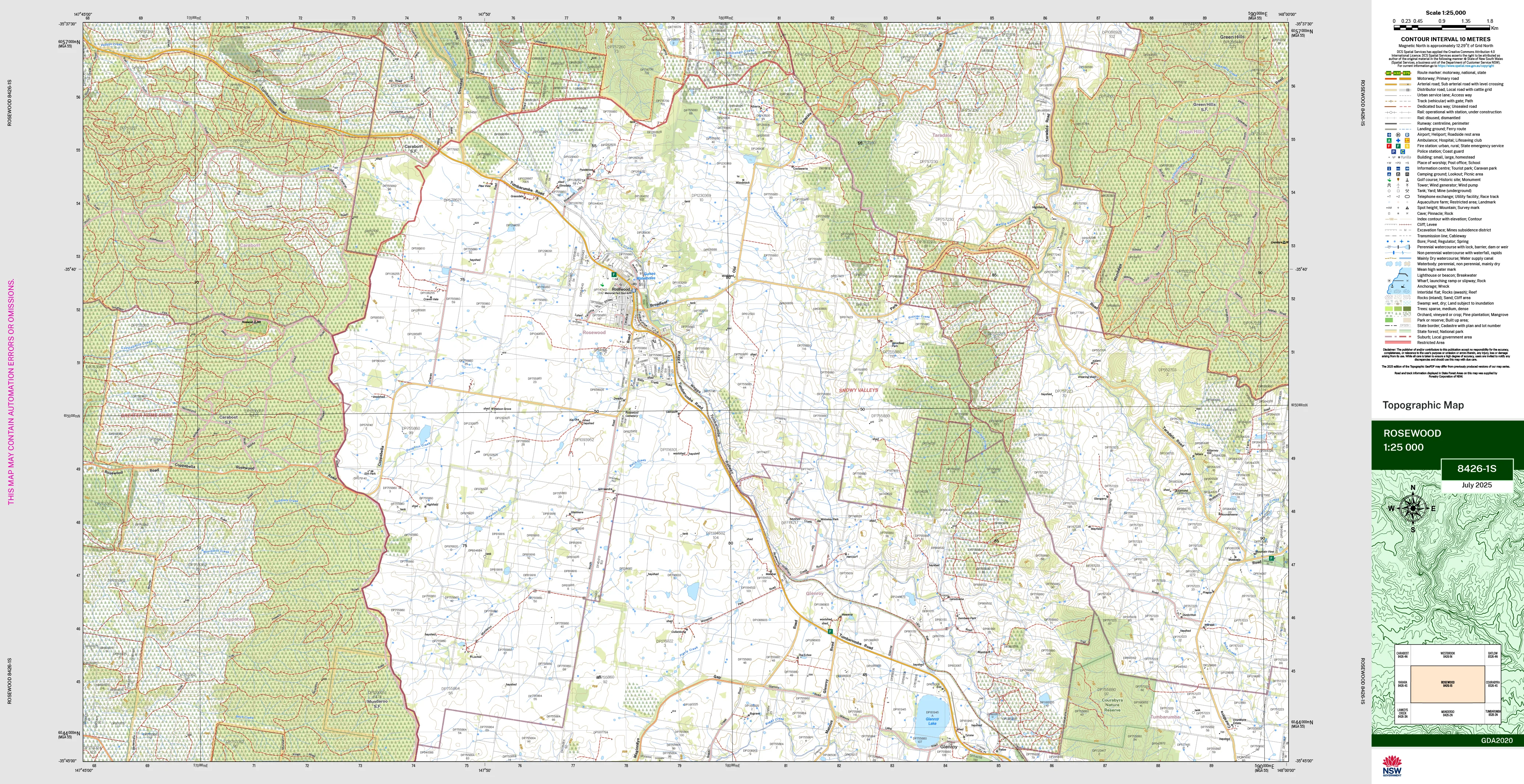 Rosewood 8426-1S Topographic Map 1:25k