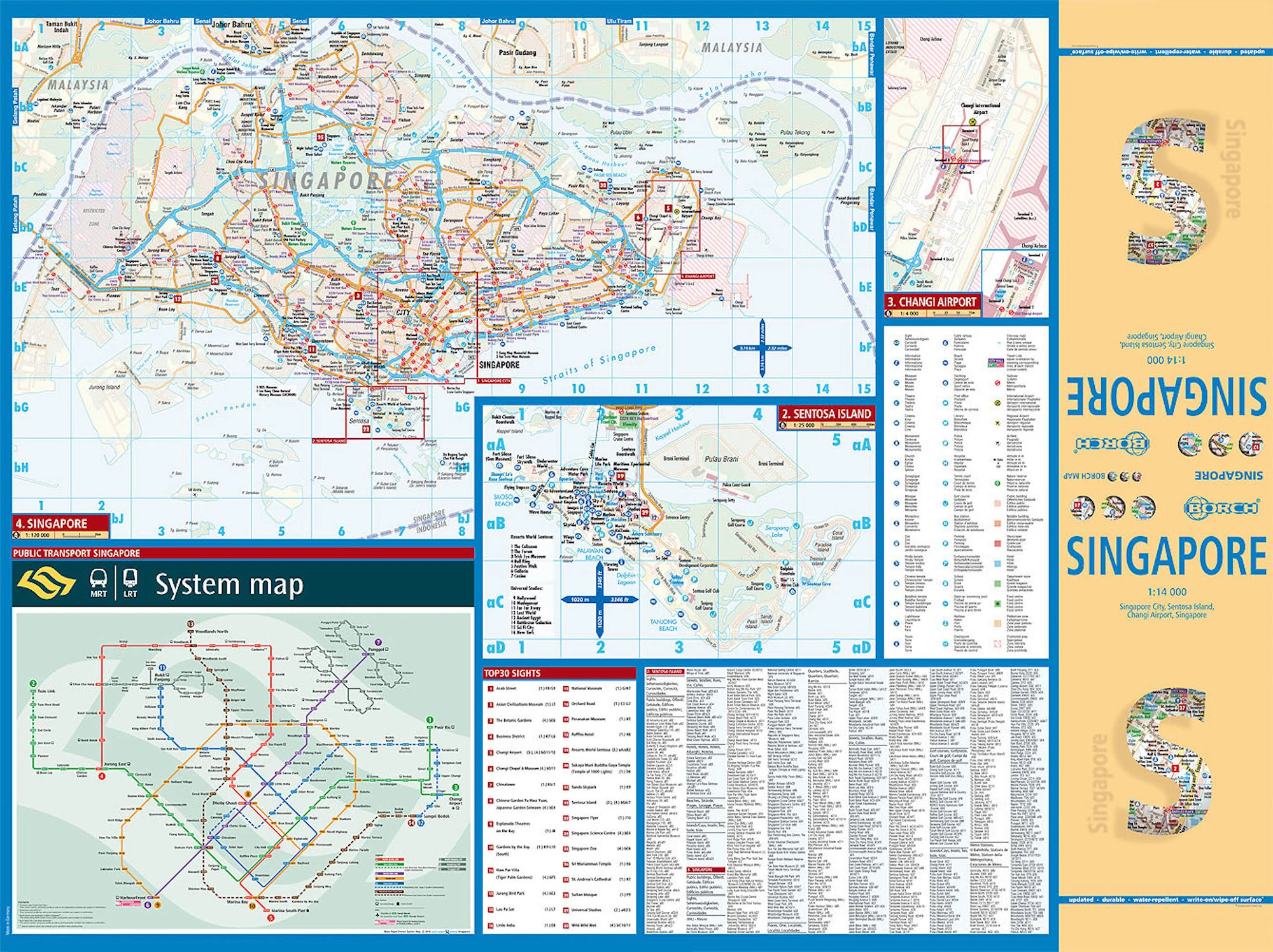 Singapore Borch Folded Laminated Map - Image 2