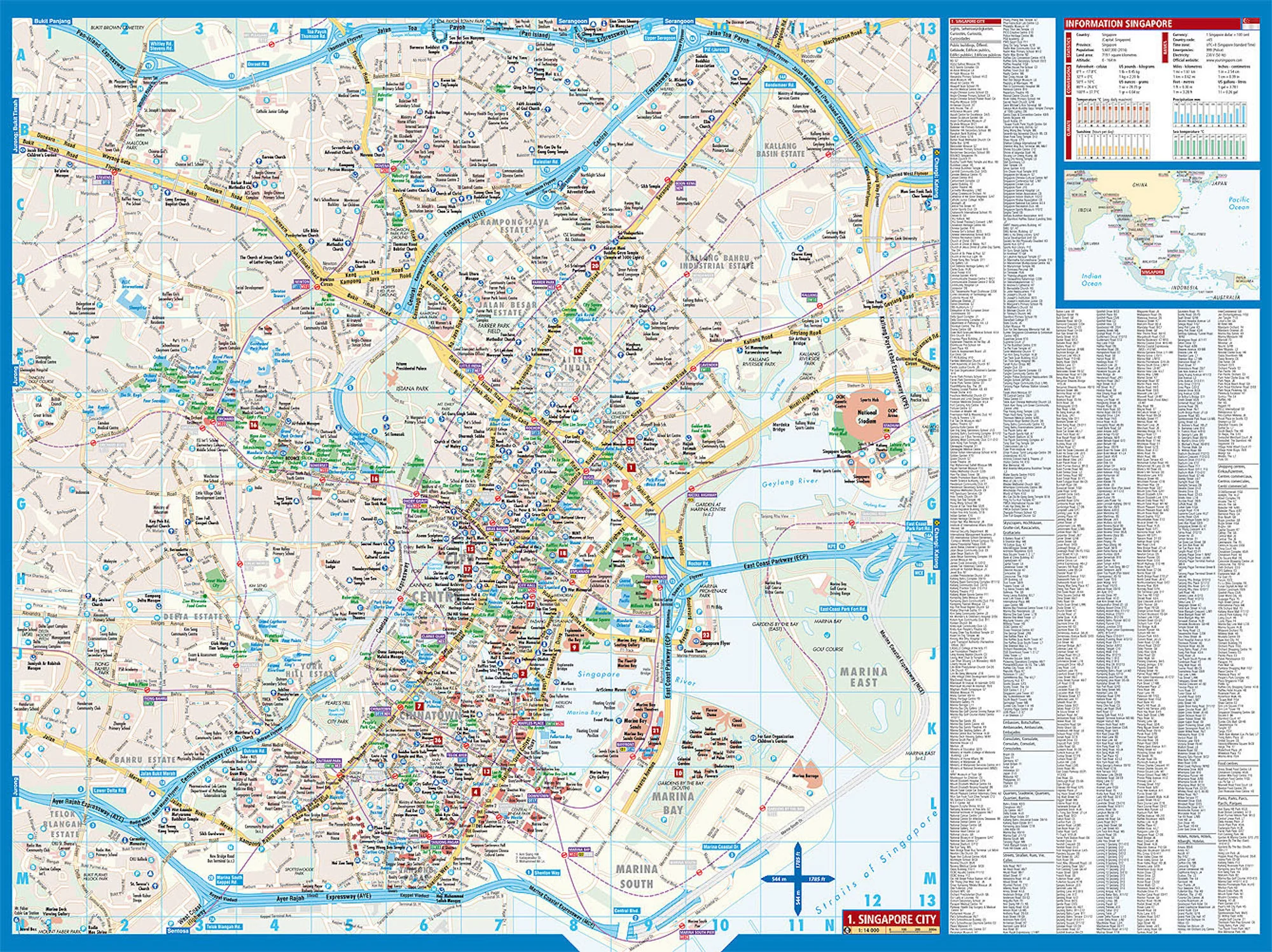 Singapore Borch Folded Laminated Map - Image 3