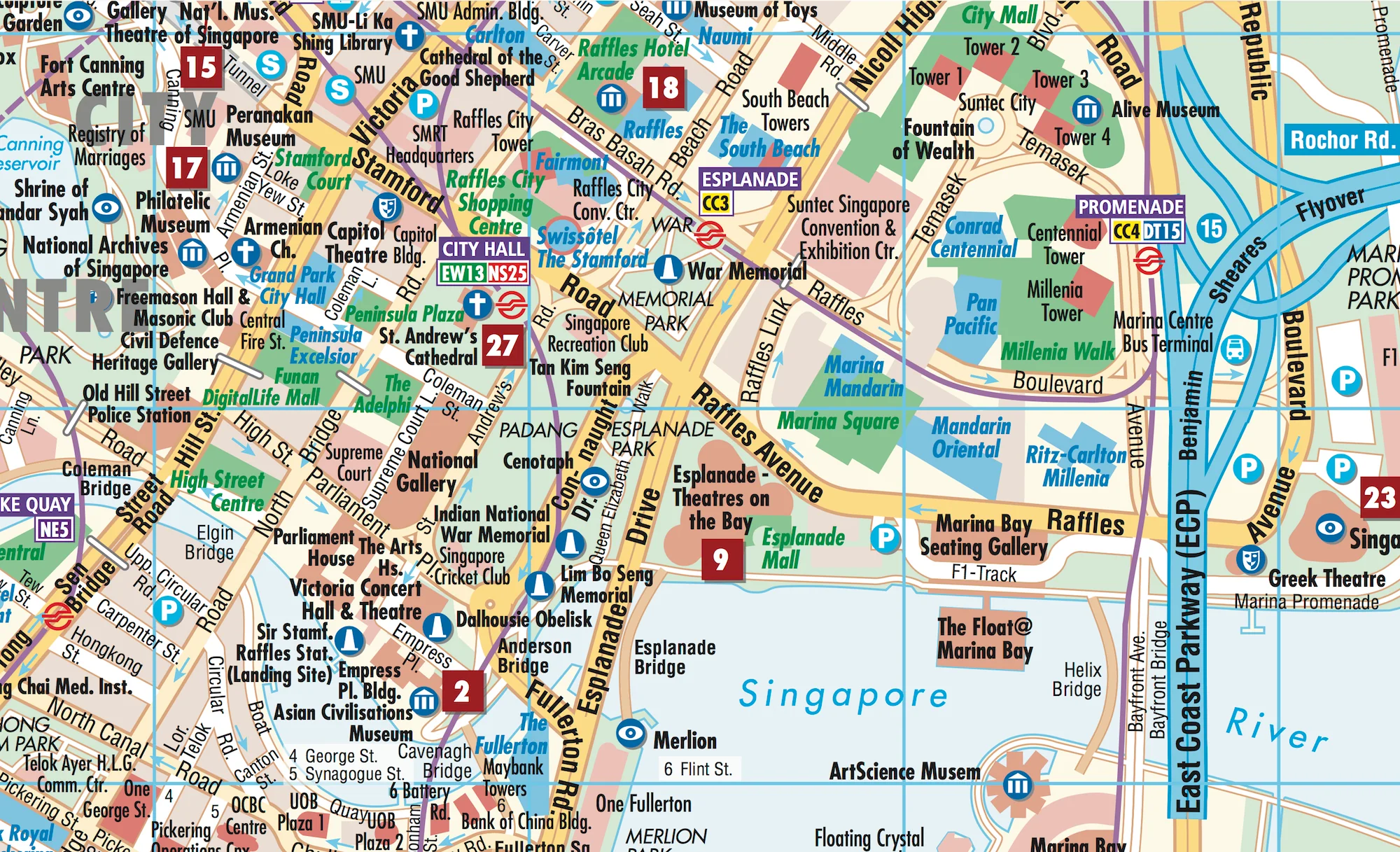 Singapore Borch Folded Laminated Map - Image 4