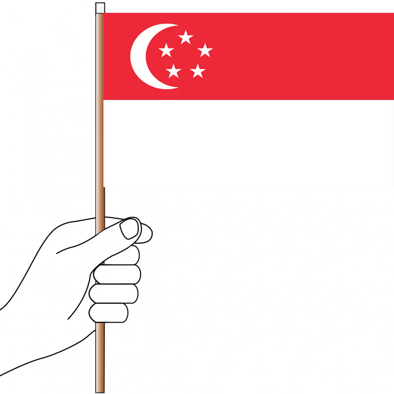 Singapore Flag Handwaver - Knitted Polyester