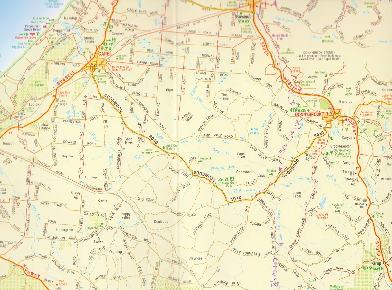 South West Corner Western Australia Laminated Wall Map QPA - Image 3