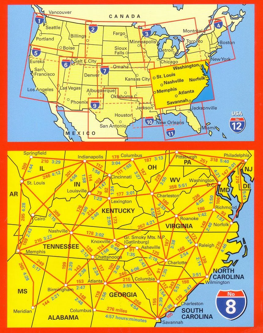 Southeast USA Hallwag Map - Image 2