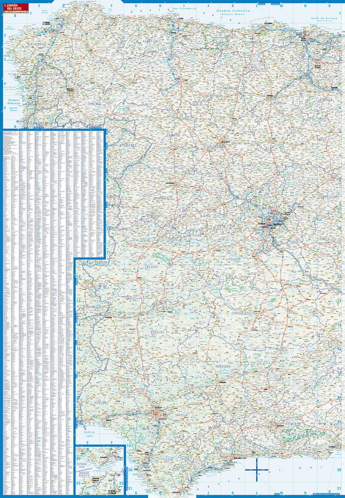 Spain Borch Folded Laminated Map - Image 3